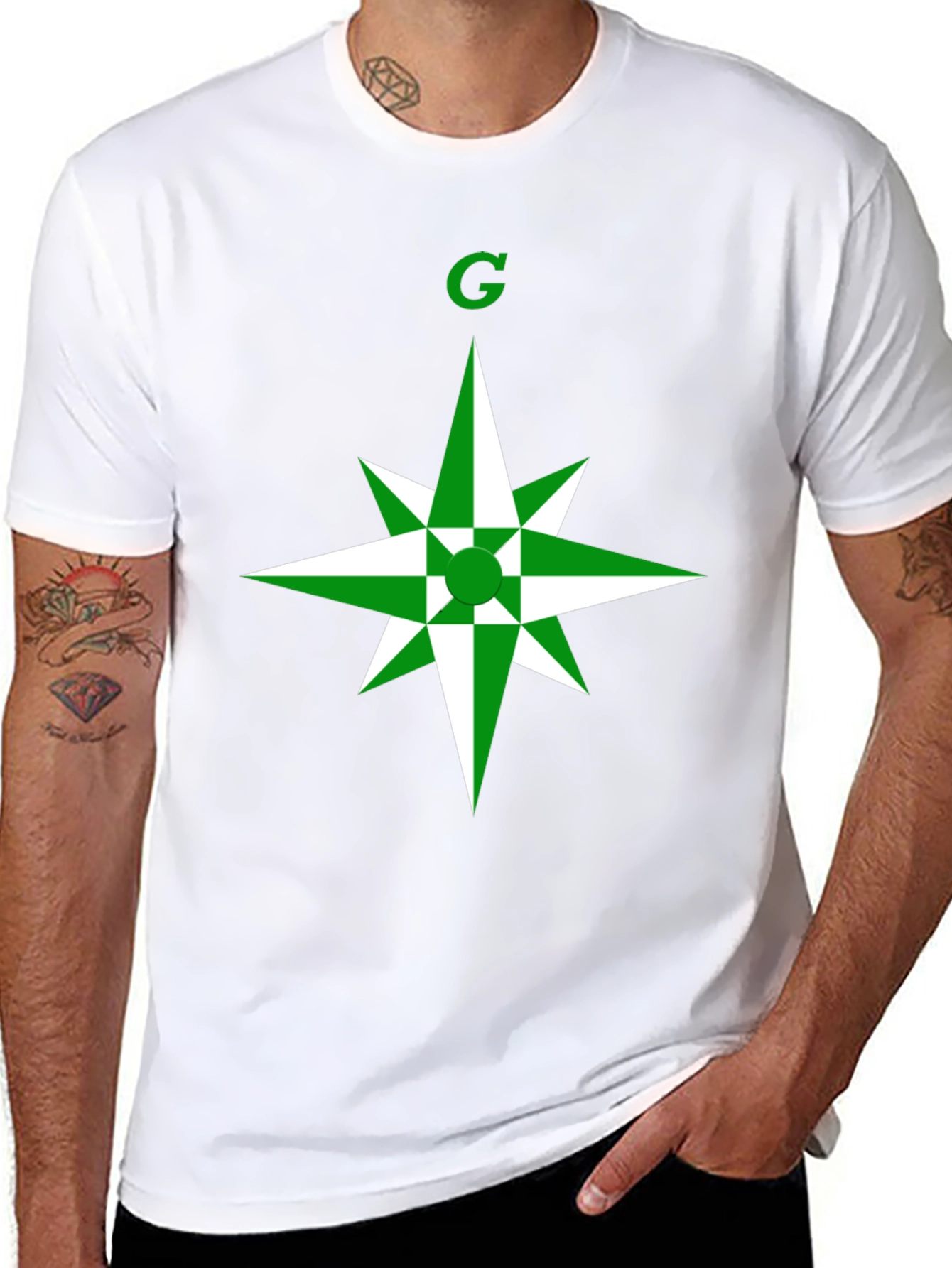 Green Star Graphic T-Shirt - Modern Casual Wear
