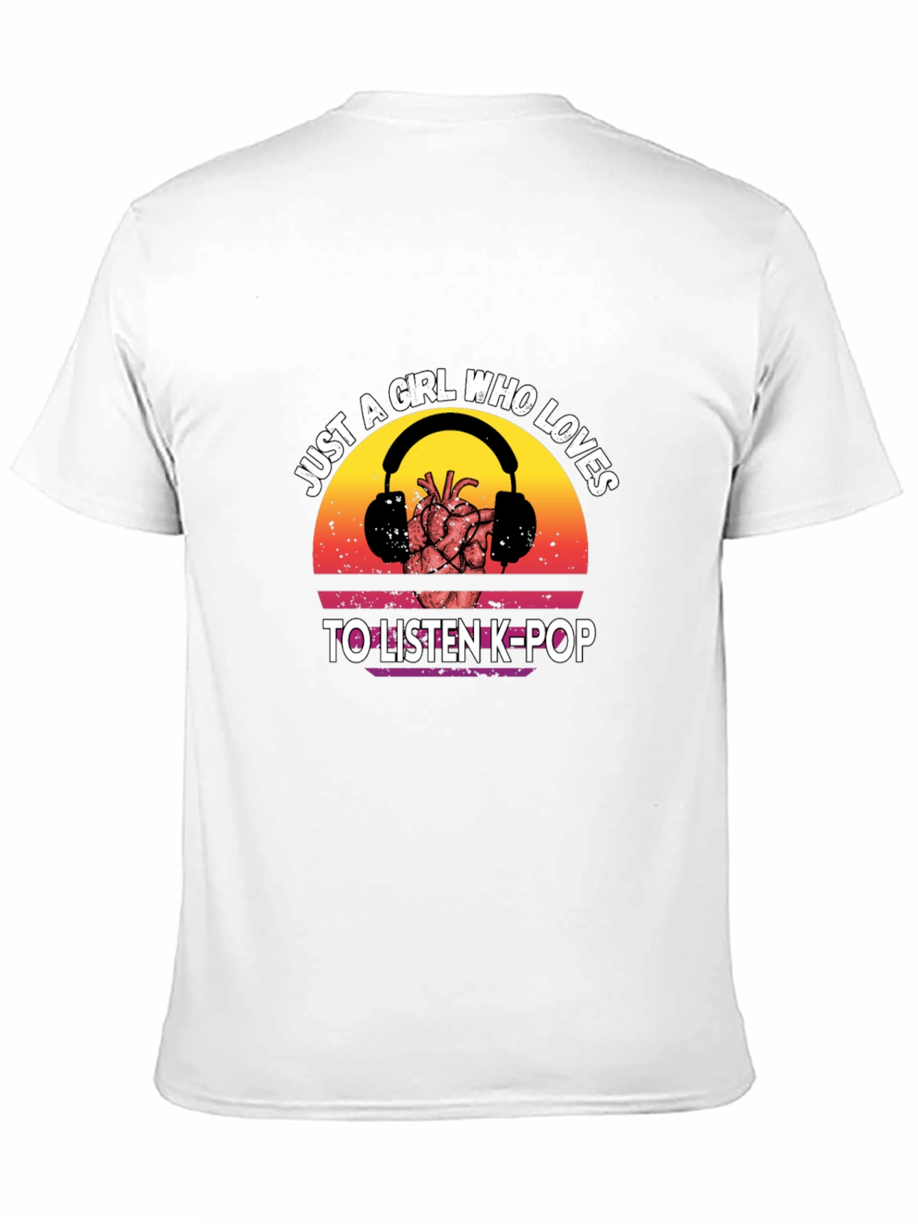 K-Pop Lovers Graphic Tee - Heart & Headphones!