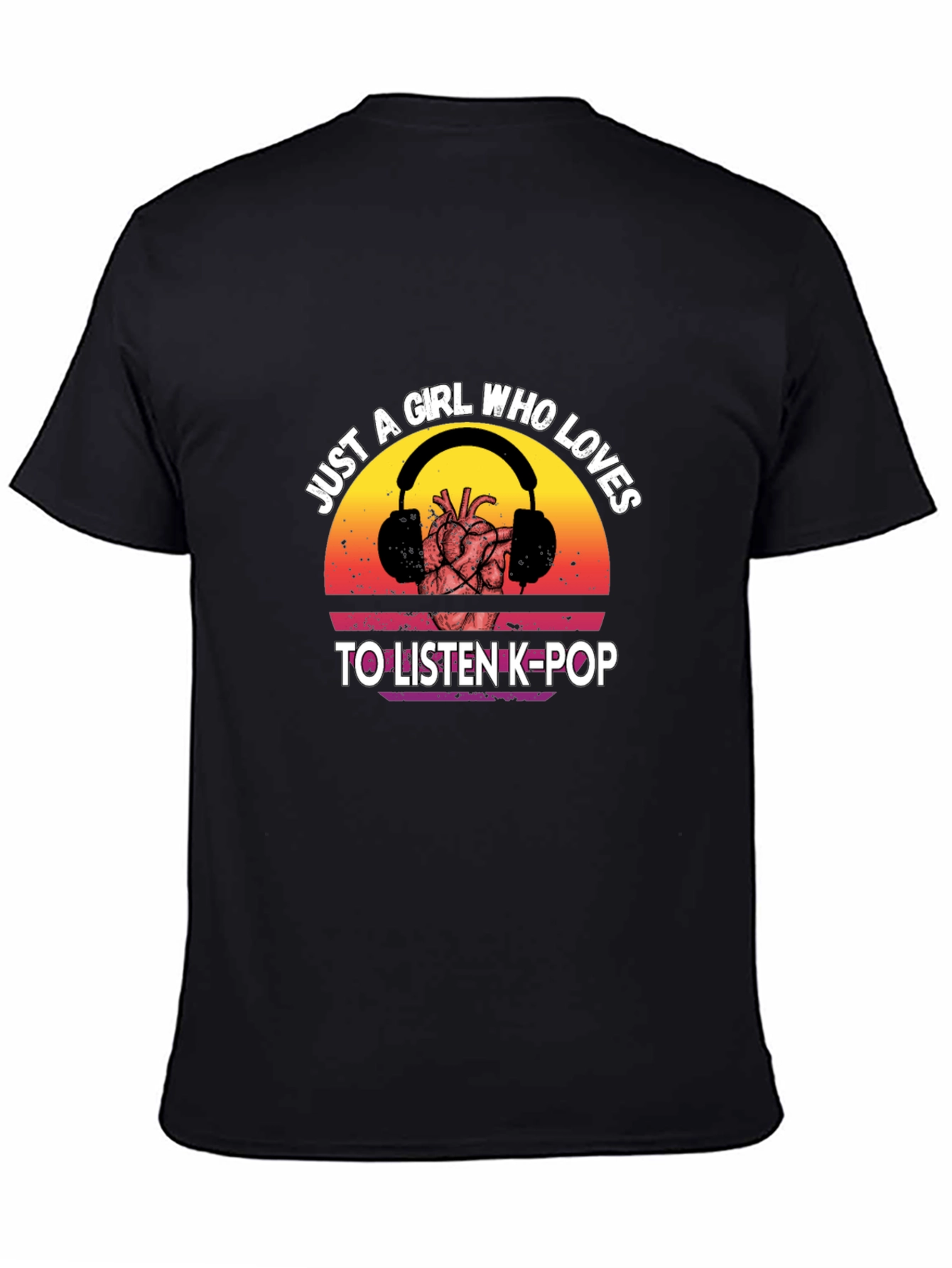 K-Pop Lovers Graphic Tee - Heart & Headphones!