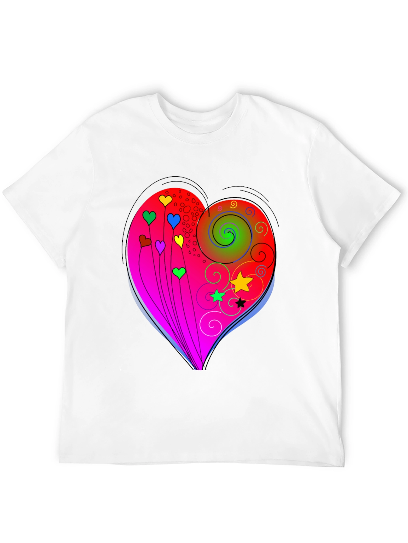 Heart Swirls Graphic T-Shirt - Stylish Casual Wear