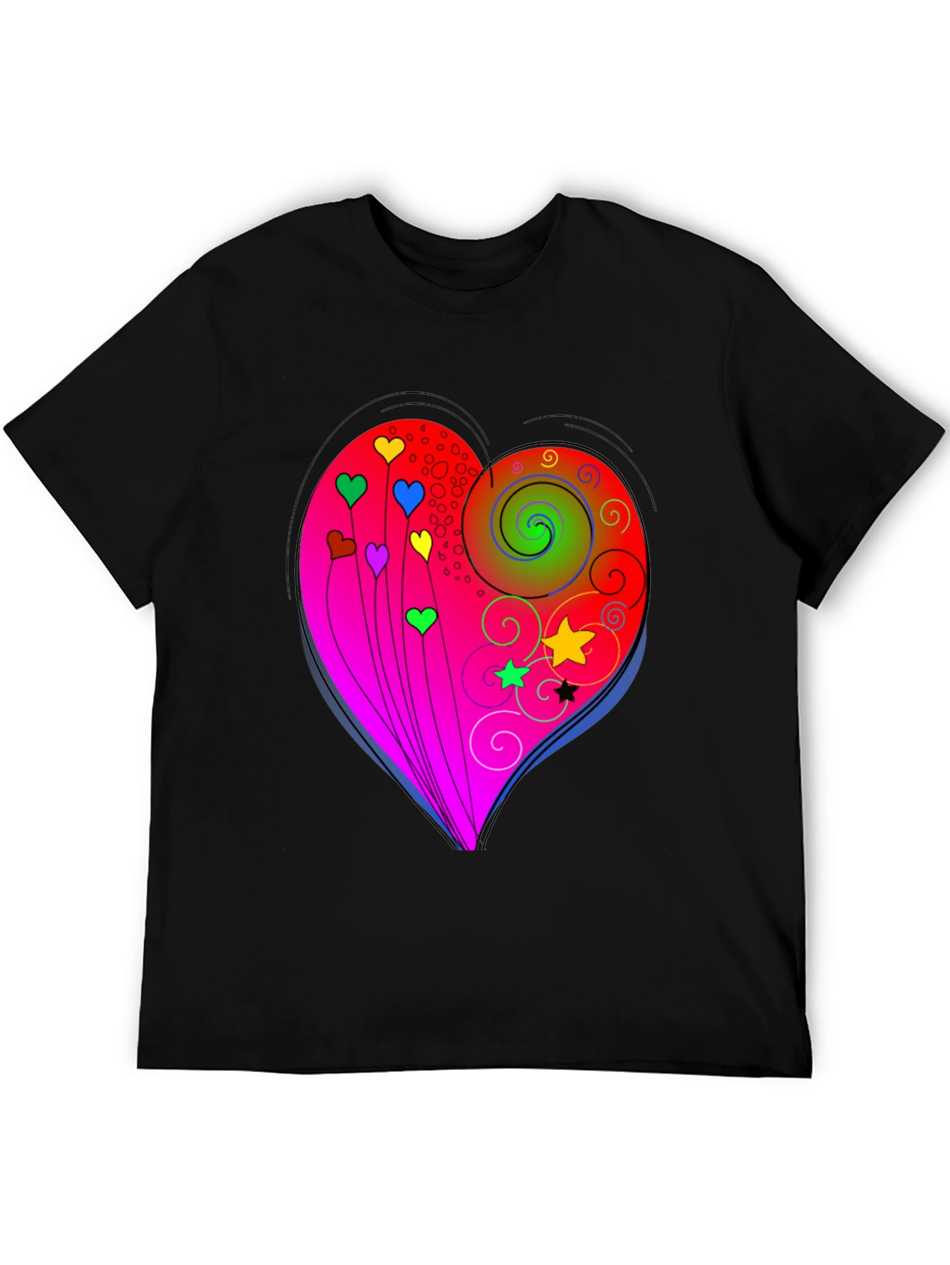 Heart Swirls Graphic T-Shirt - Stylish Casual Wear
