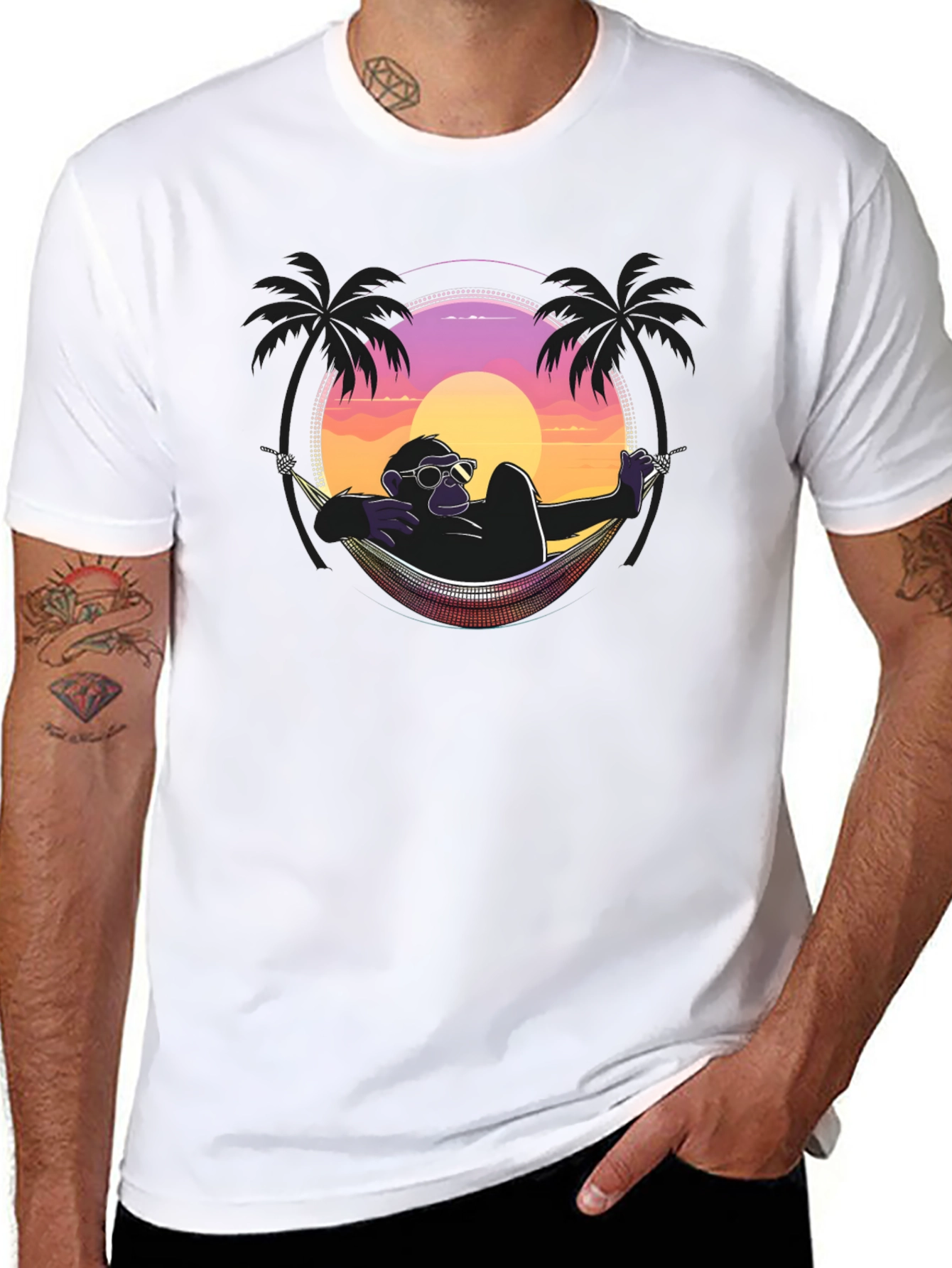 Relaxing Ape T-Shirt - Sunset Vibes