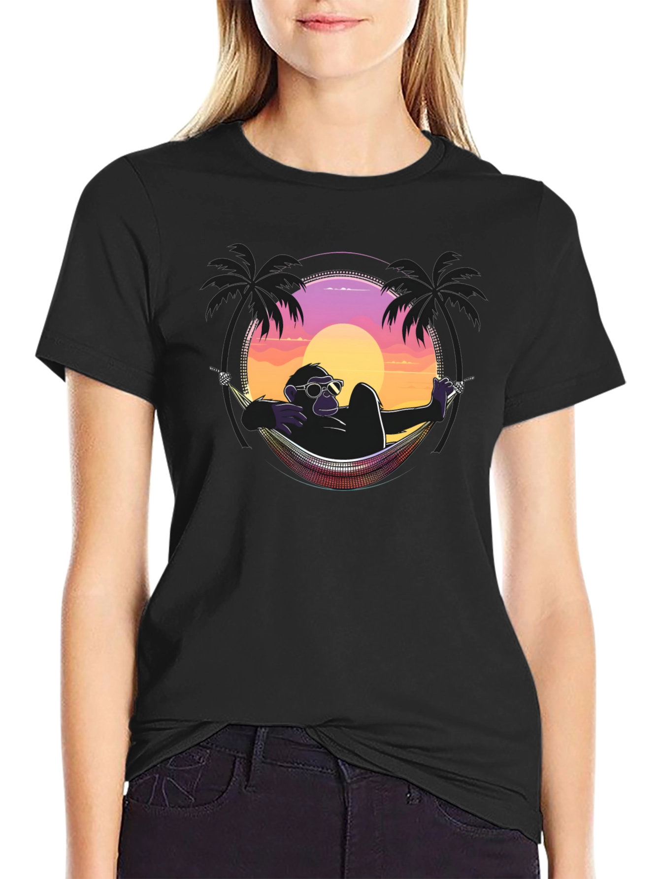 Relaxing Ape T-Shirt - Sunset Vibes