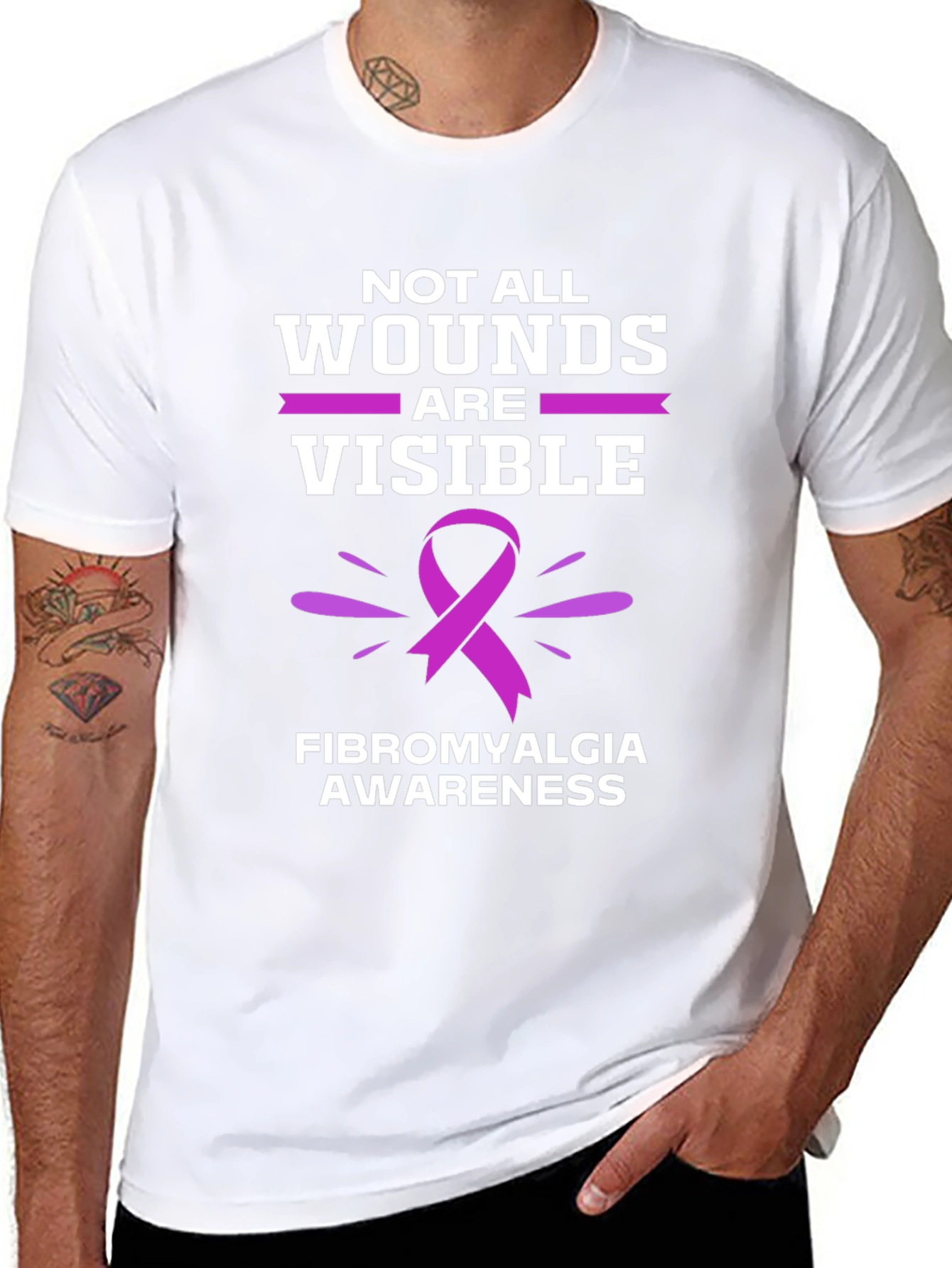 Fibromyalgia Awareness T-Shirt - Not All Wounds Are Visible