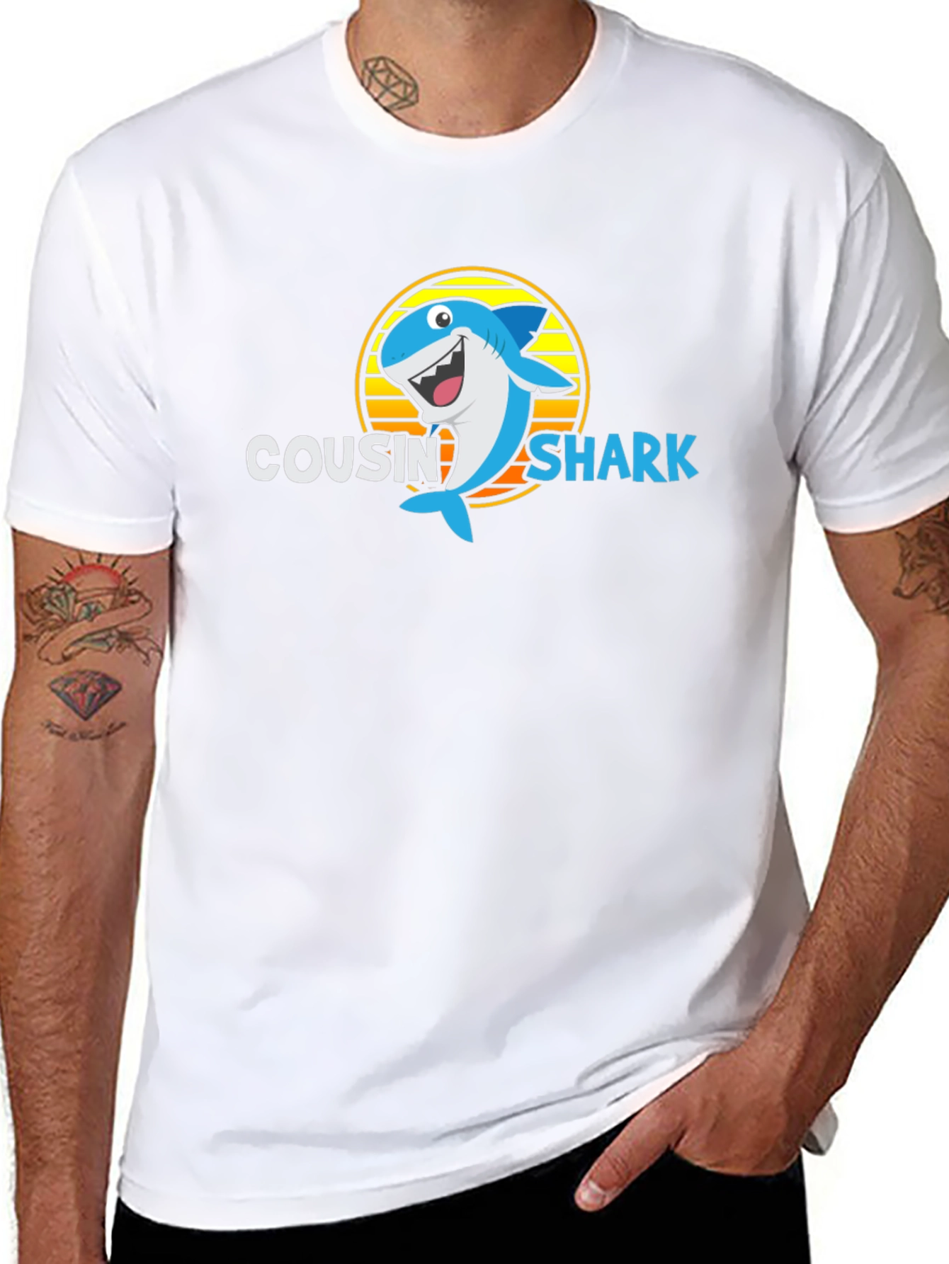 Cousin Shark Graphic Tee - Family Matching T-Shirt