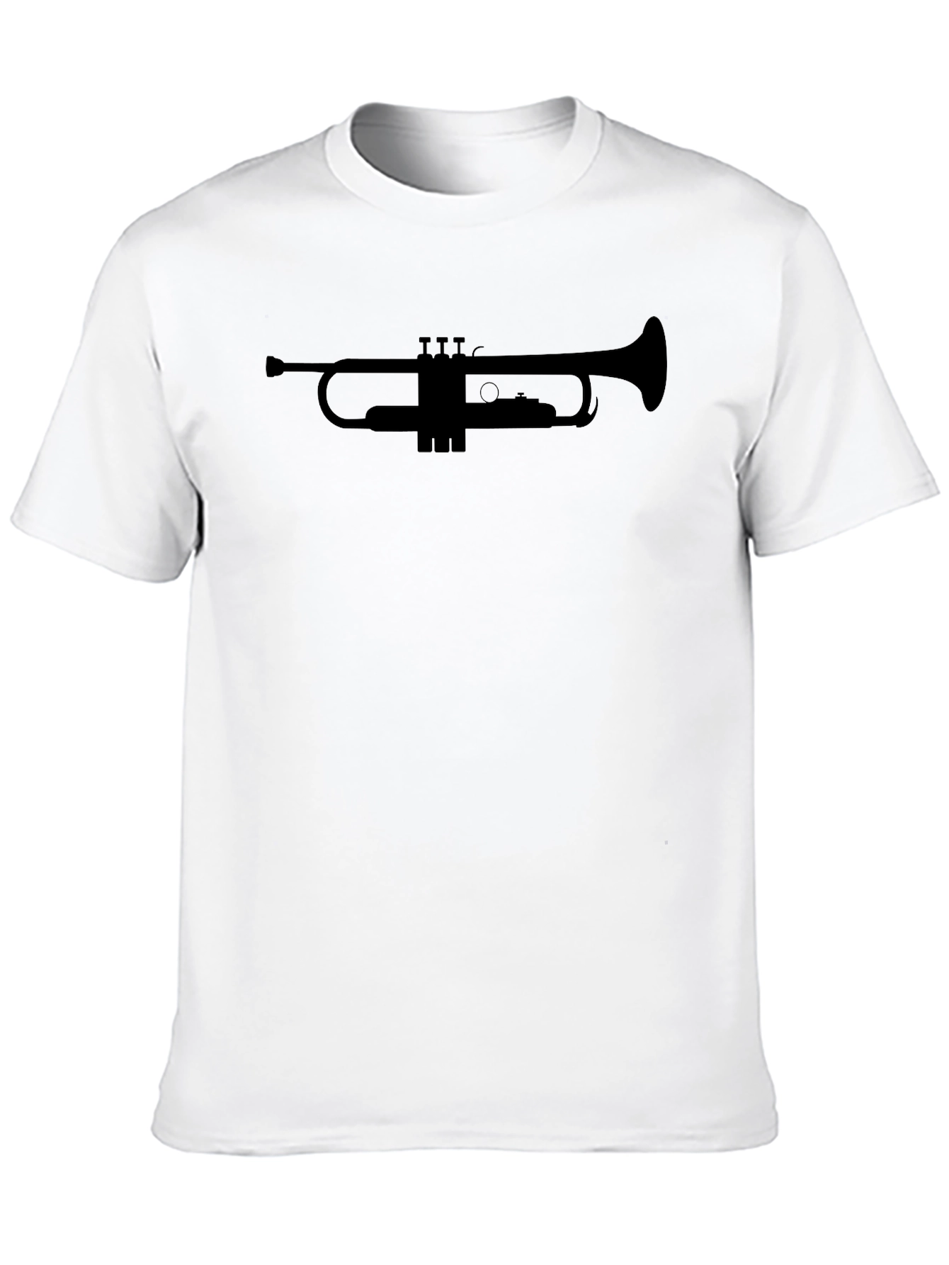 Black Trumpet Silhouette T-Shirt - Music Lover Tee