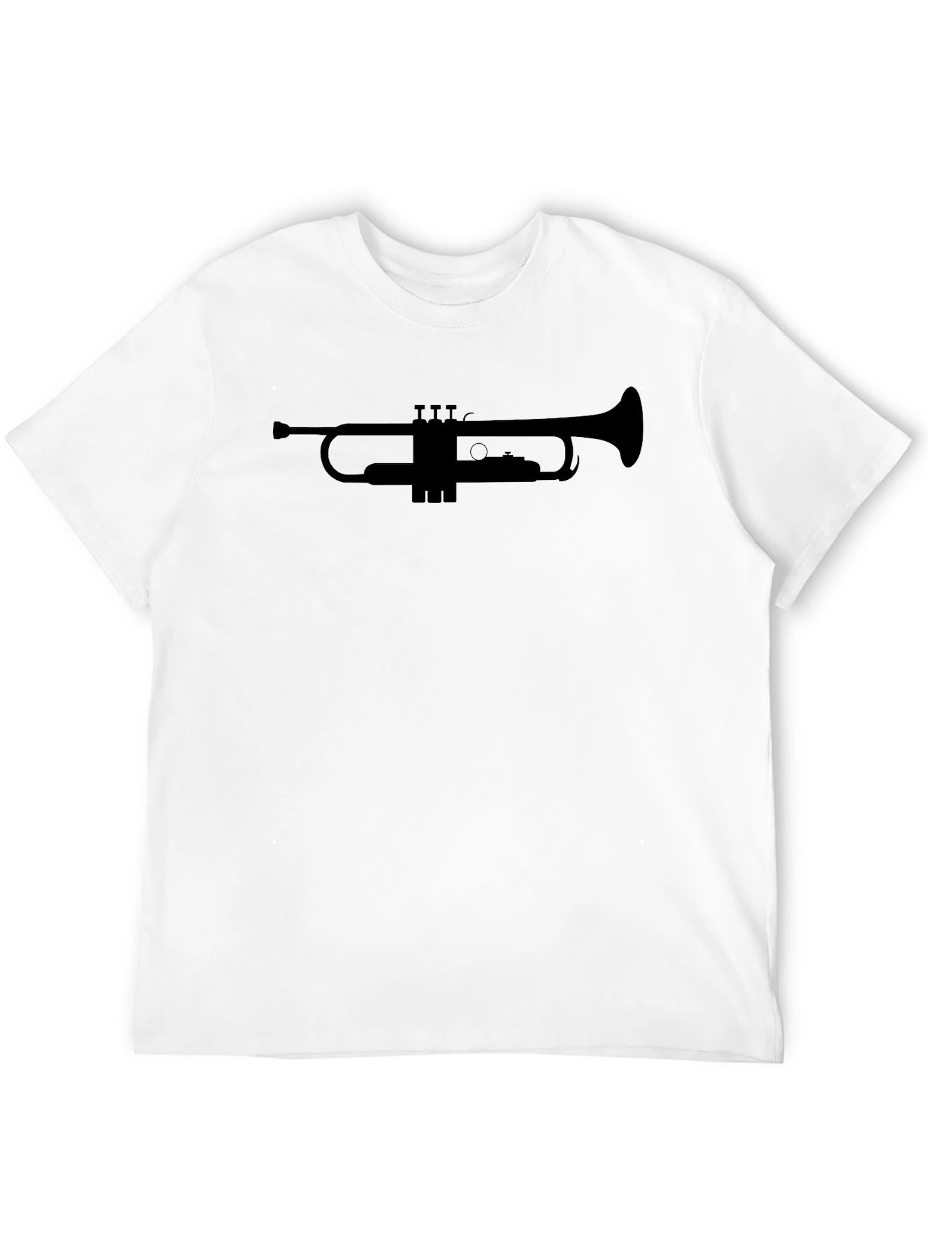 Black Trumpet Silhouette T-Shirt - Music Lover Tee