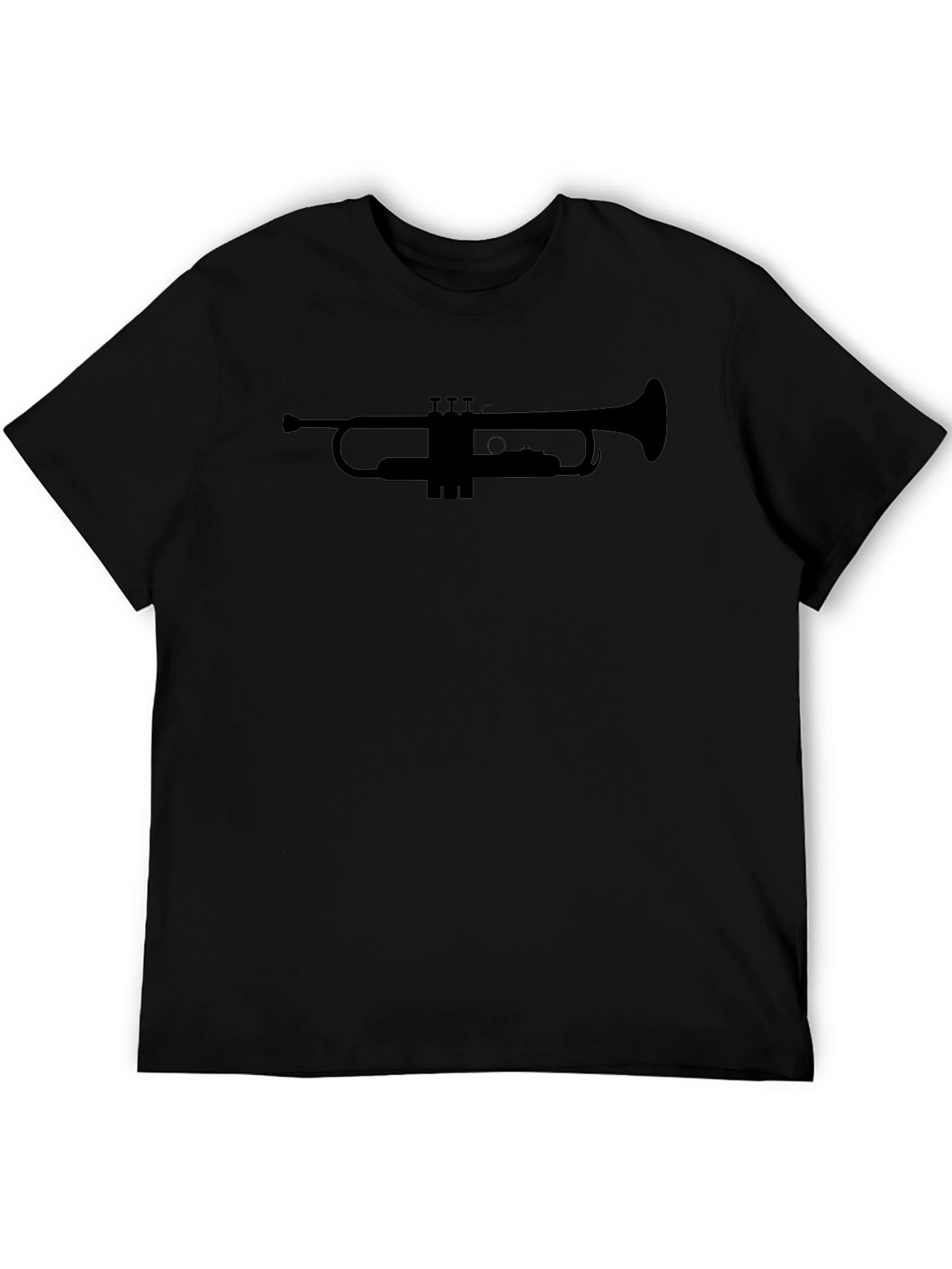Black Trumpet Silhouette T-Shirt - Music Lover Tee