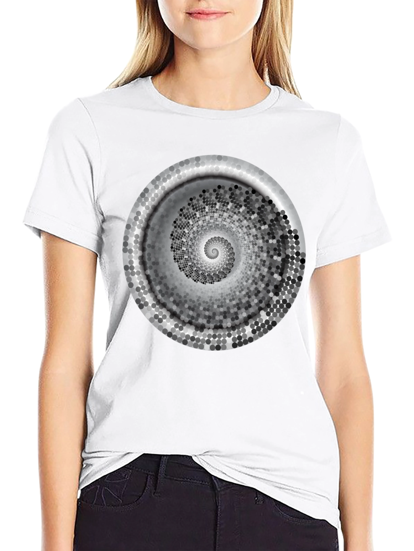 Hypnotic Spiral Graphic Tee - Modern Black T-Shirt