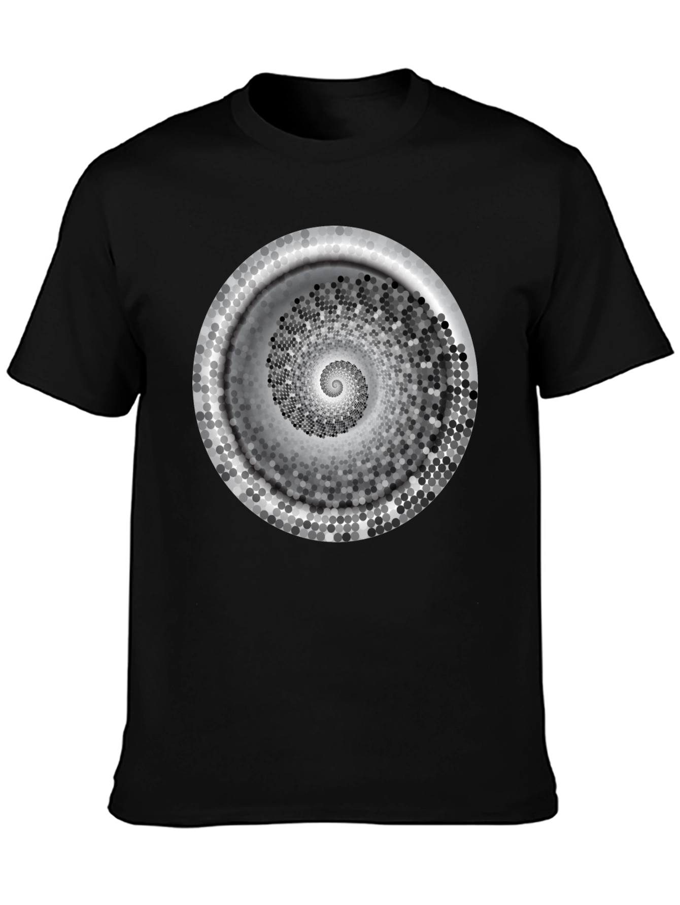Hypnotic Spiral Graphic Tee - Modern Black T-Shirt