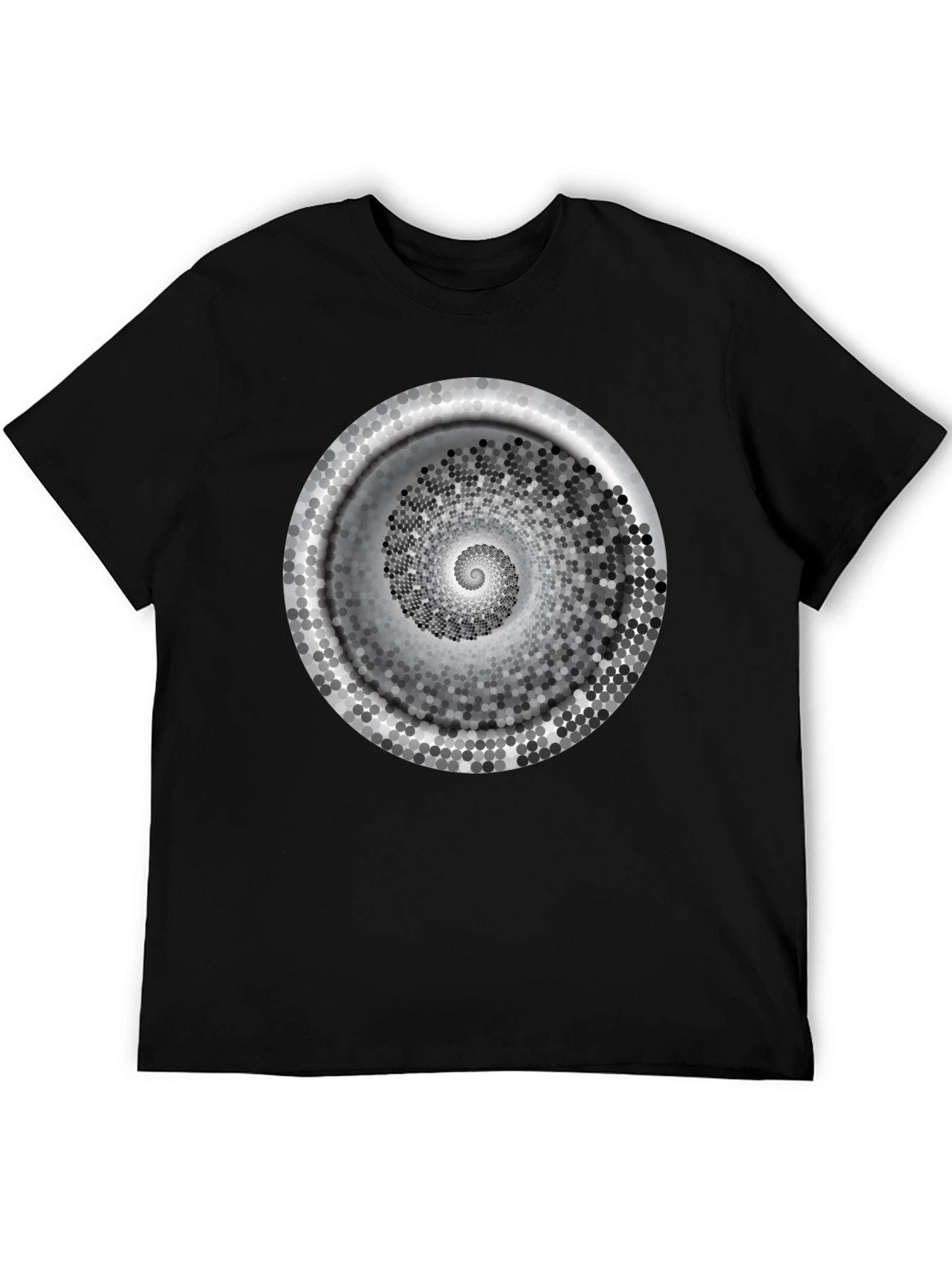 Hypnotic Spiral Graphic Tee - Modern Black T-Shirt
