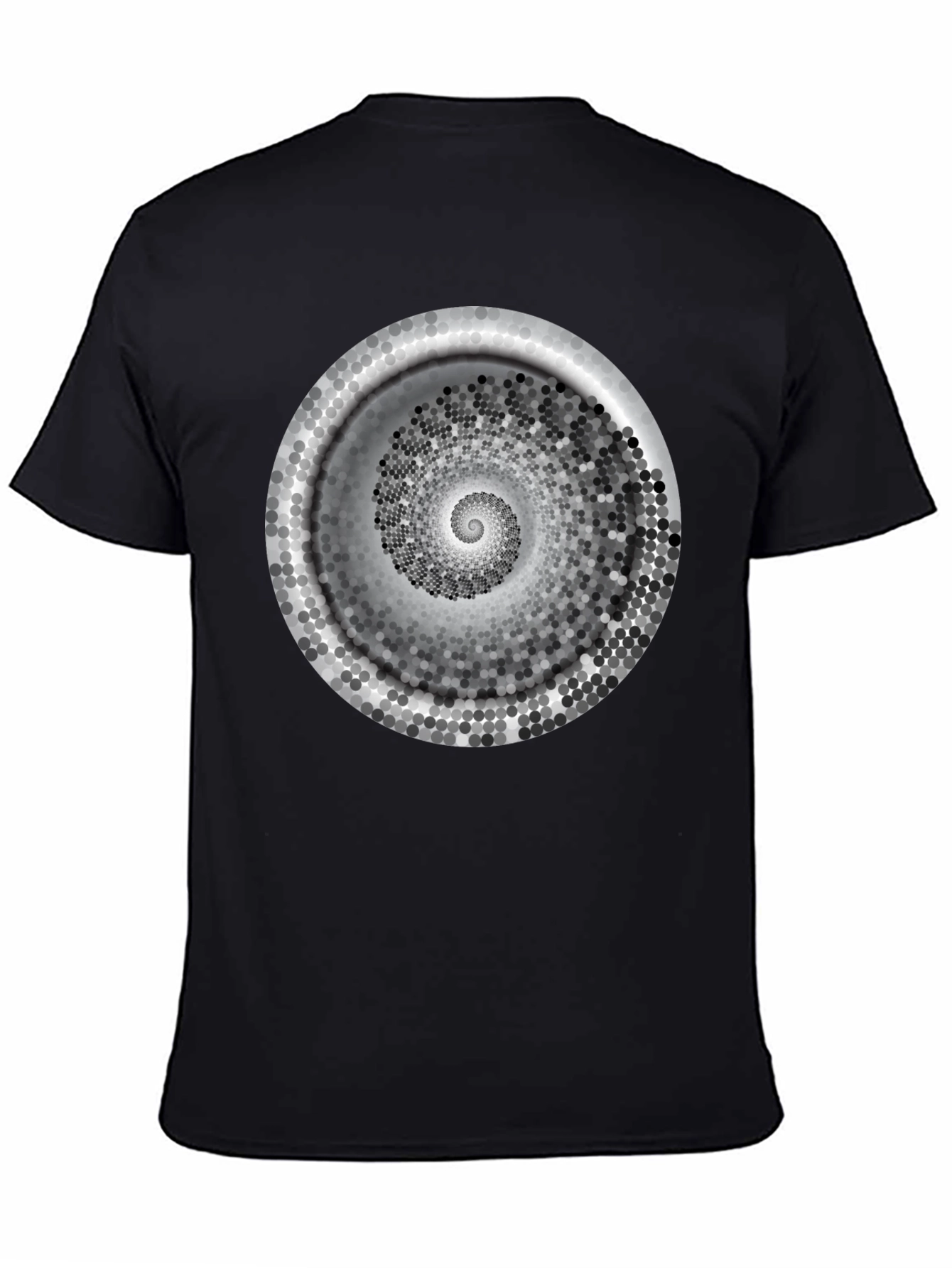 Hypnotic Spiral Graphic Tee - Modern Black T-Shirt