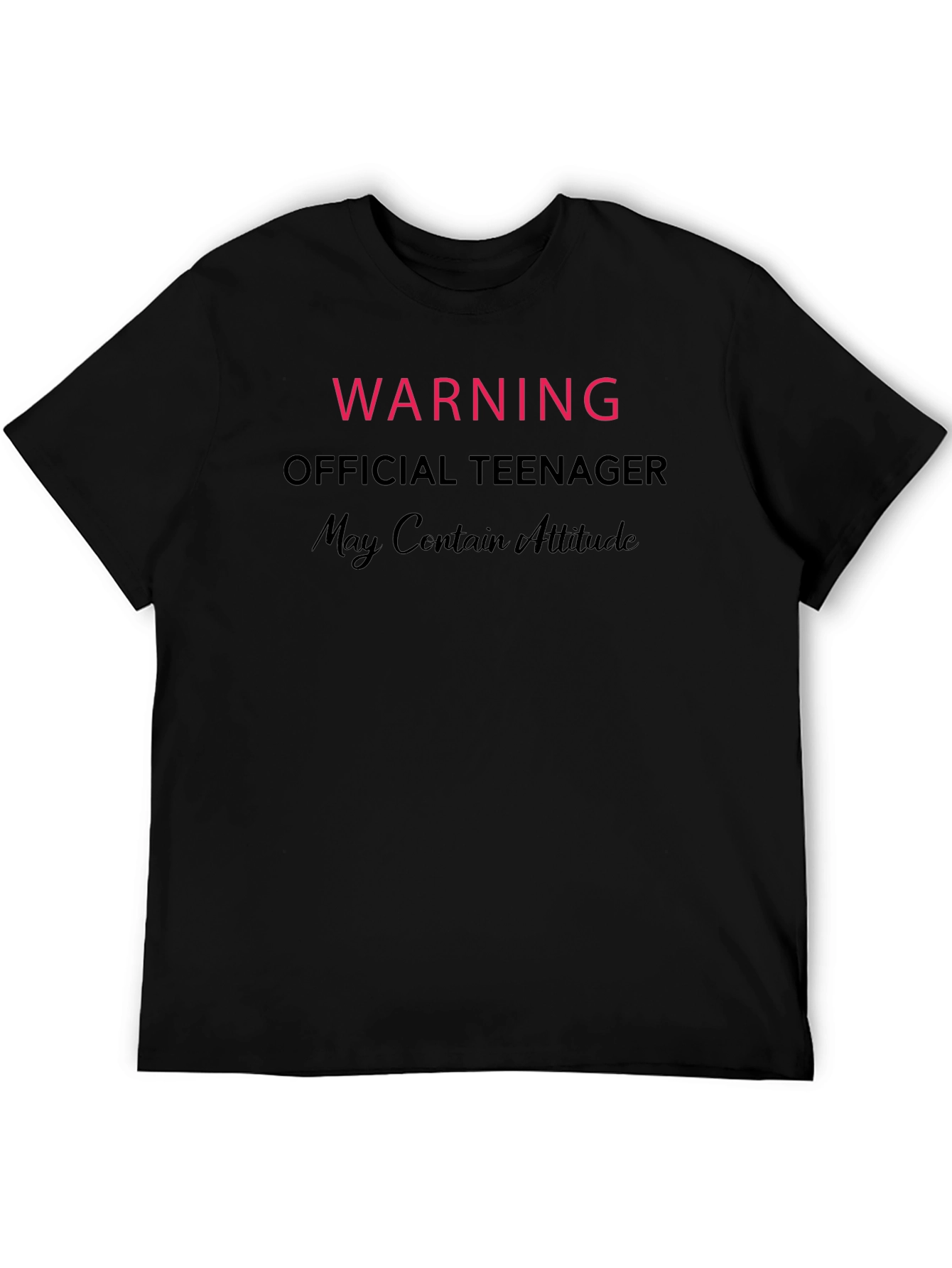 Warning Official Teenager T-Shirt Attitude Humorous
