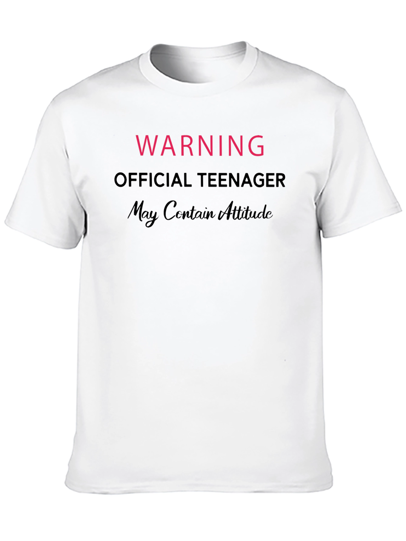 Warning Official Teenager T-Shirt Attitude Humorous