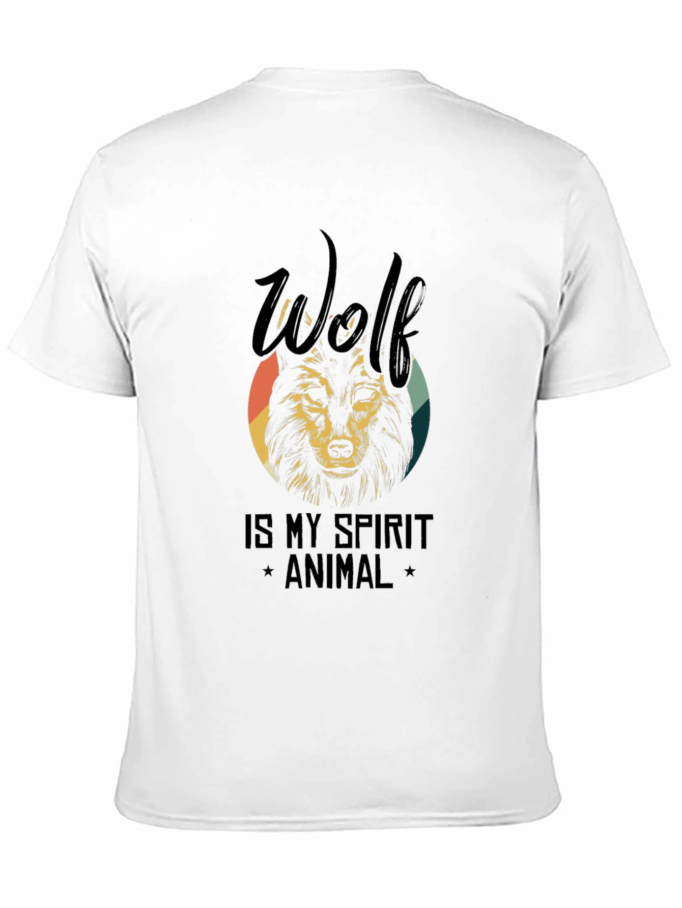 Wolf Spirit Animal Graphic Tee - Black