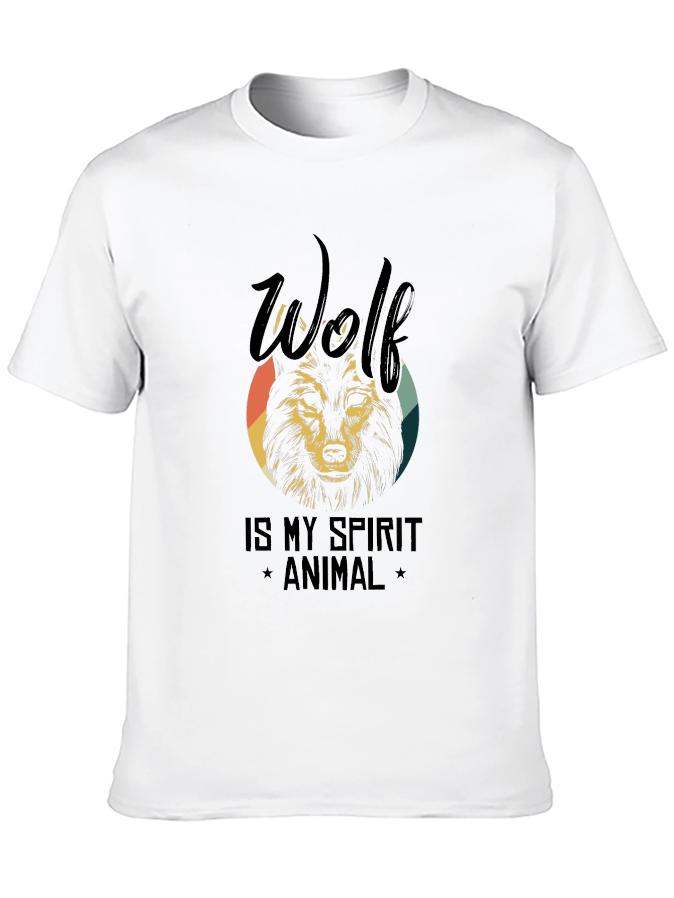 Wolf Spirit Animal Graphic Tee - Black