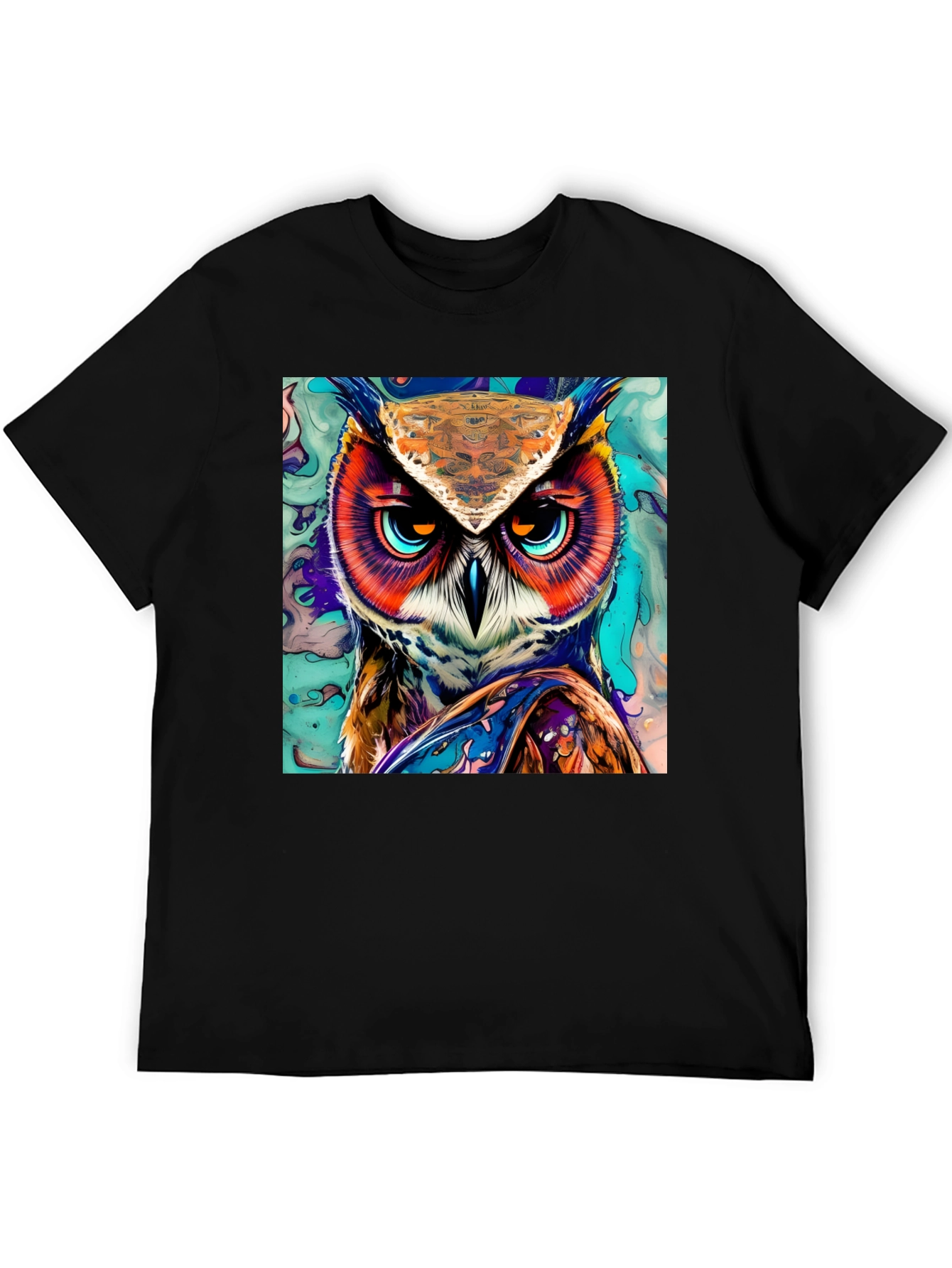 Owl Art Graphic Print T-Shirt