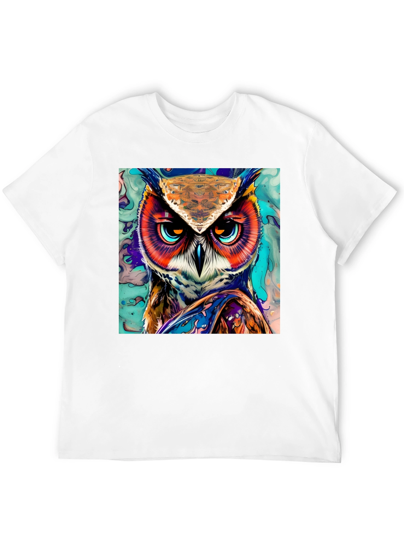 Owl Art Graphic Print T-Shirt
