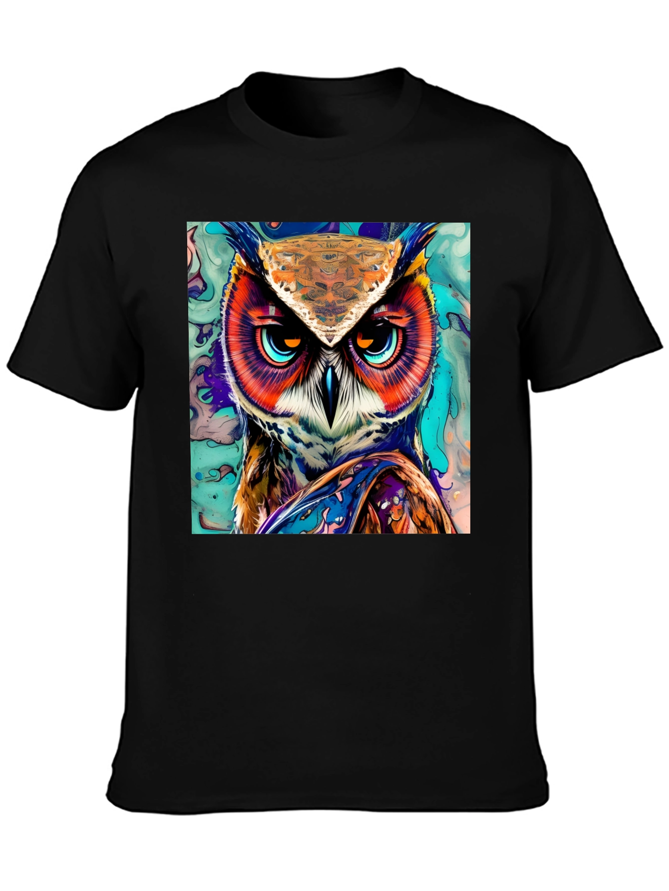 Owl Art Graphic Print T-Shirt