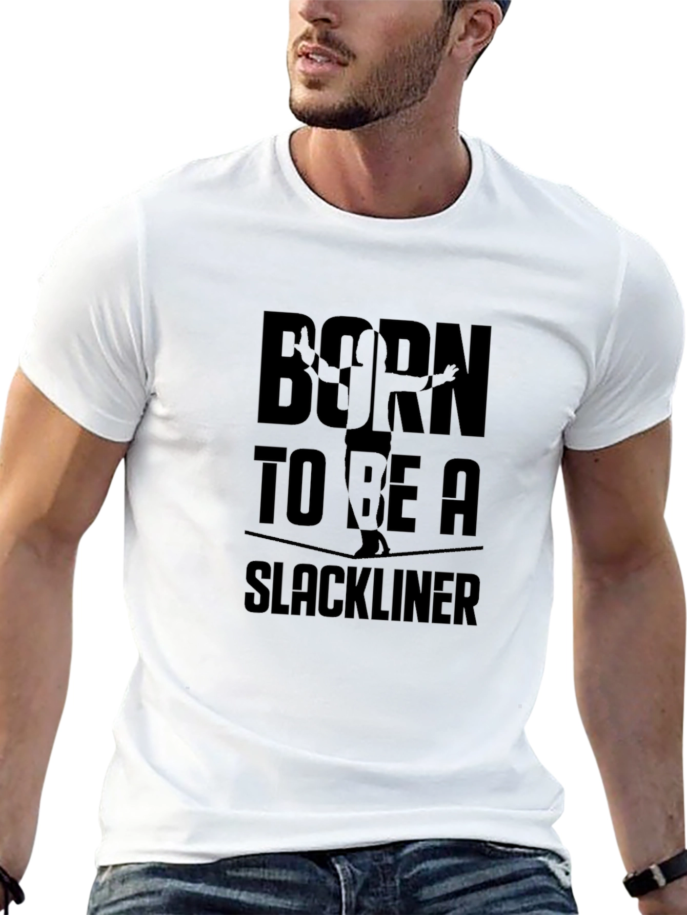 Born to be a Slackliner Black T-Shirt