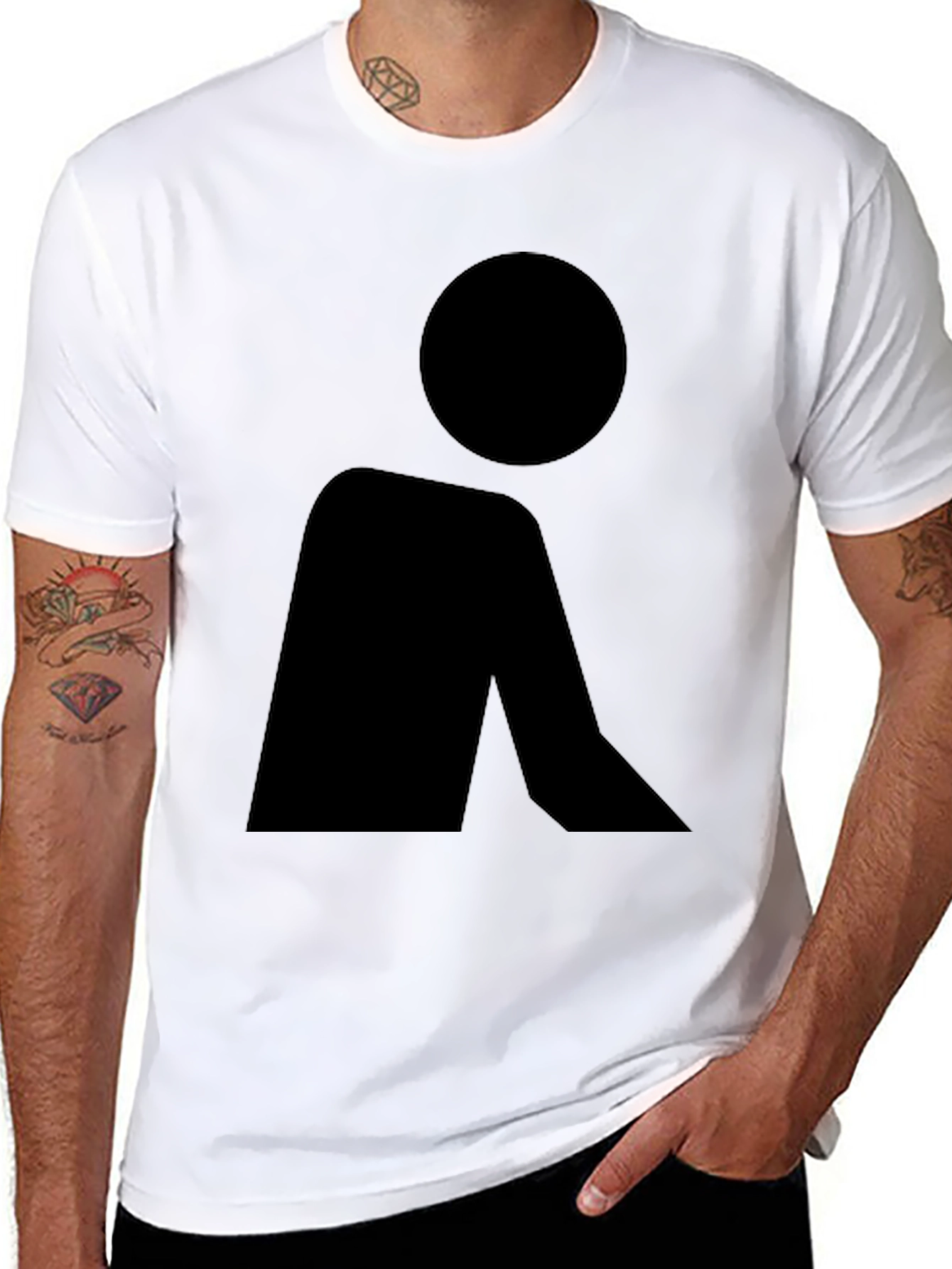 Abstract Human Figure Black Graphic T-Shirt