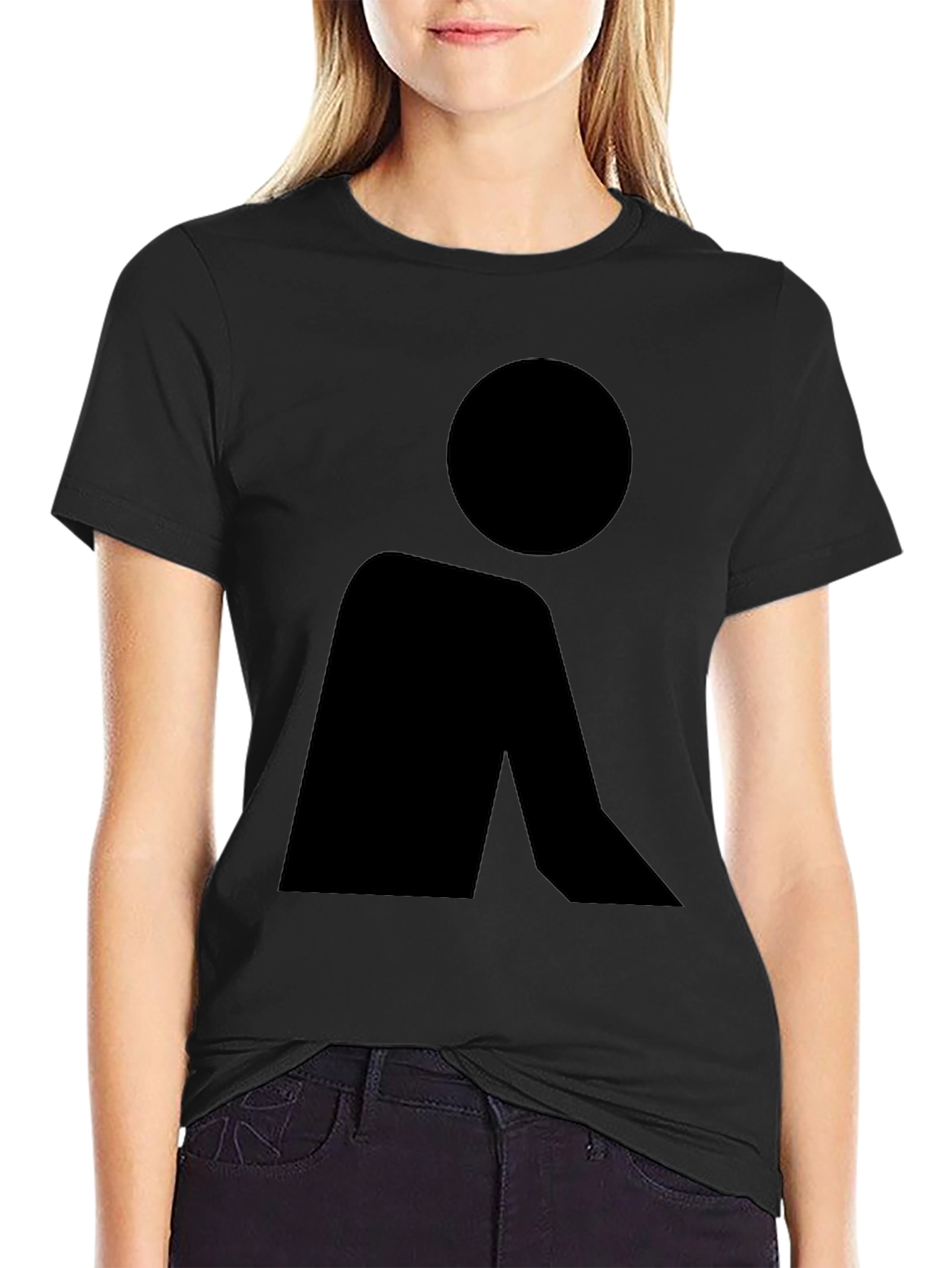 Abstract Human Figure Black Graphic T-Shirt