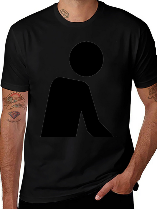 Abstract Human Figure Black Graphic T-Shirt