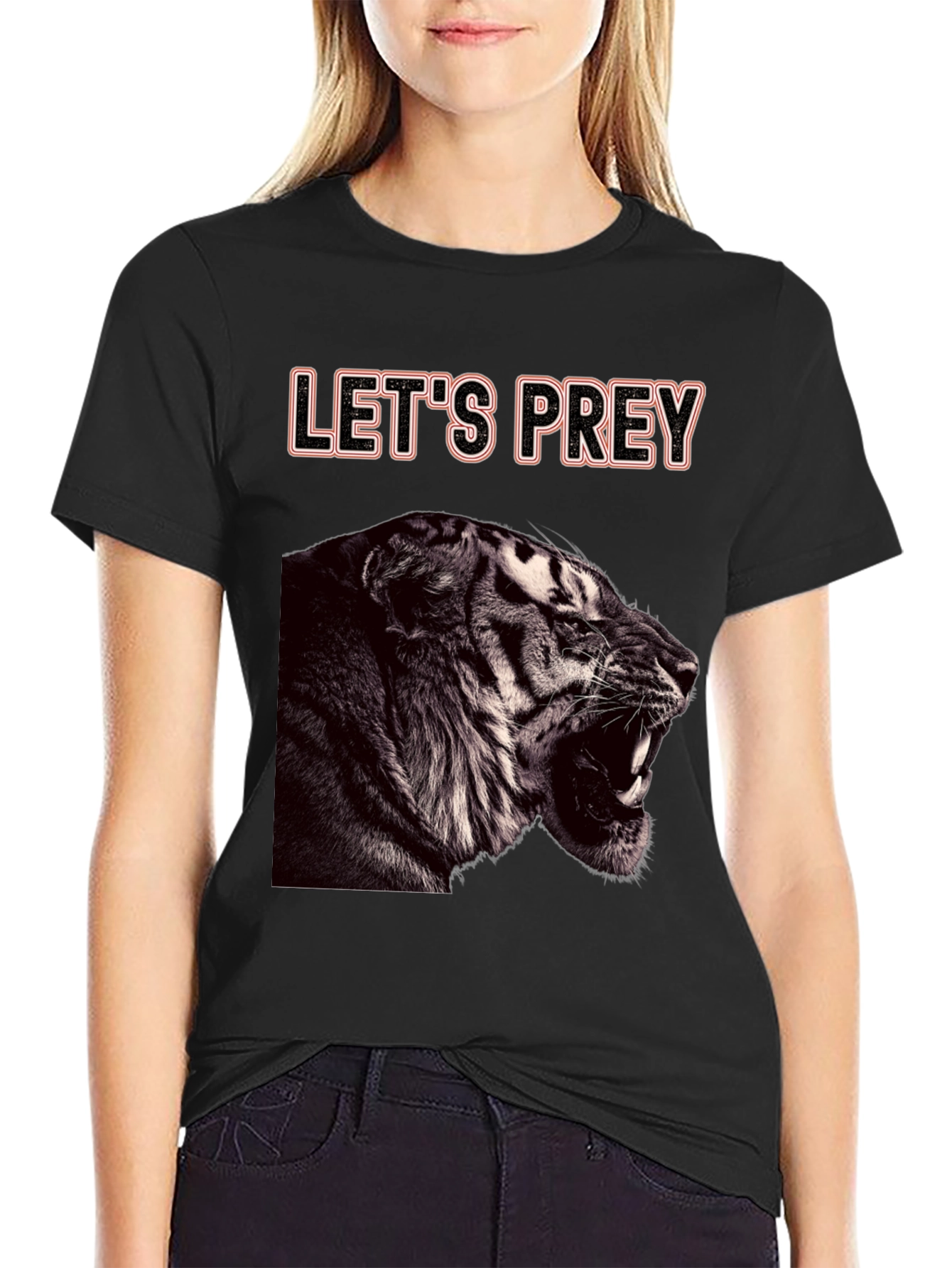 Lets Prey Tiger Graphic Tee - Black