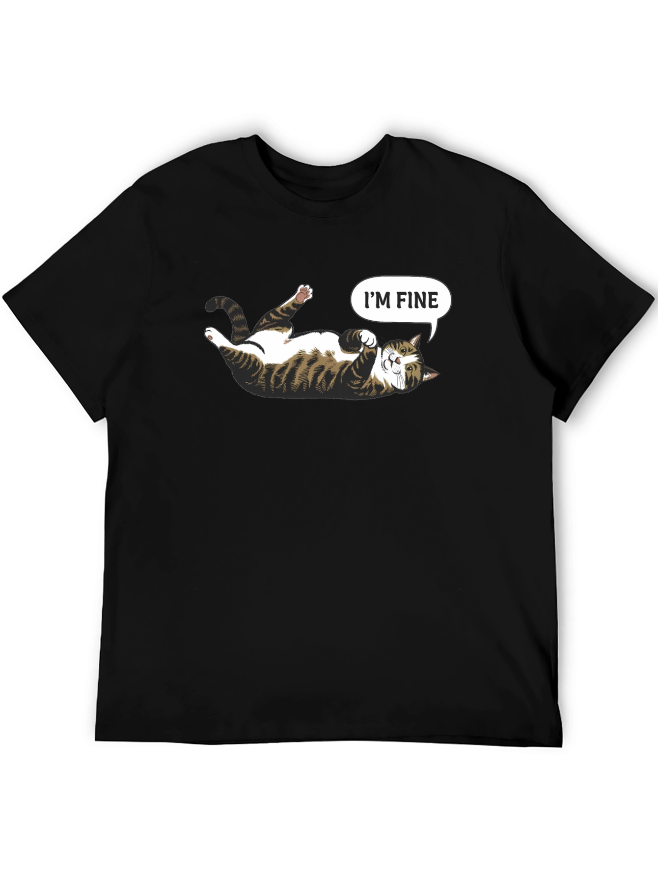 Funny Cat Graphic Tee - Im Fine T-Shirt