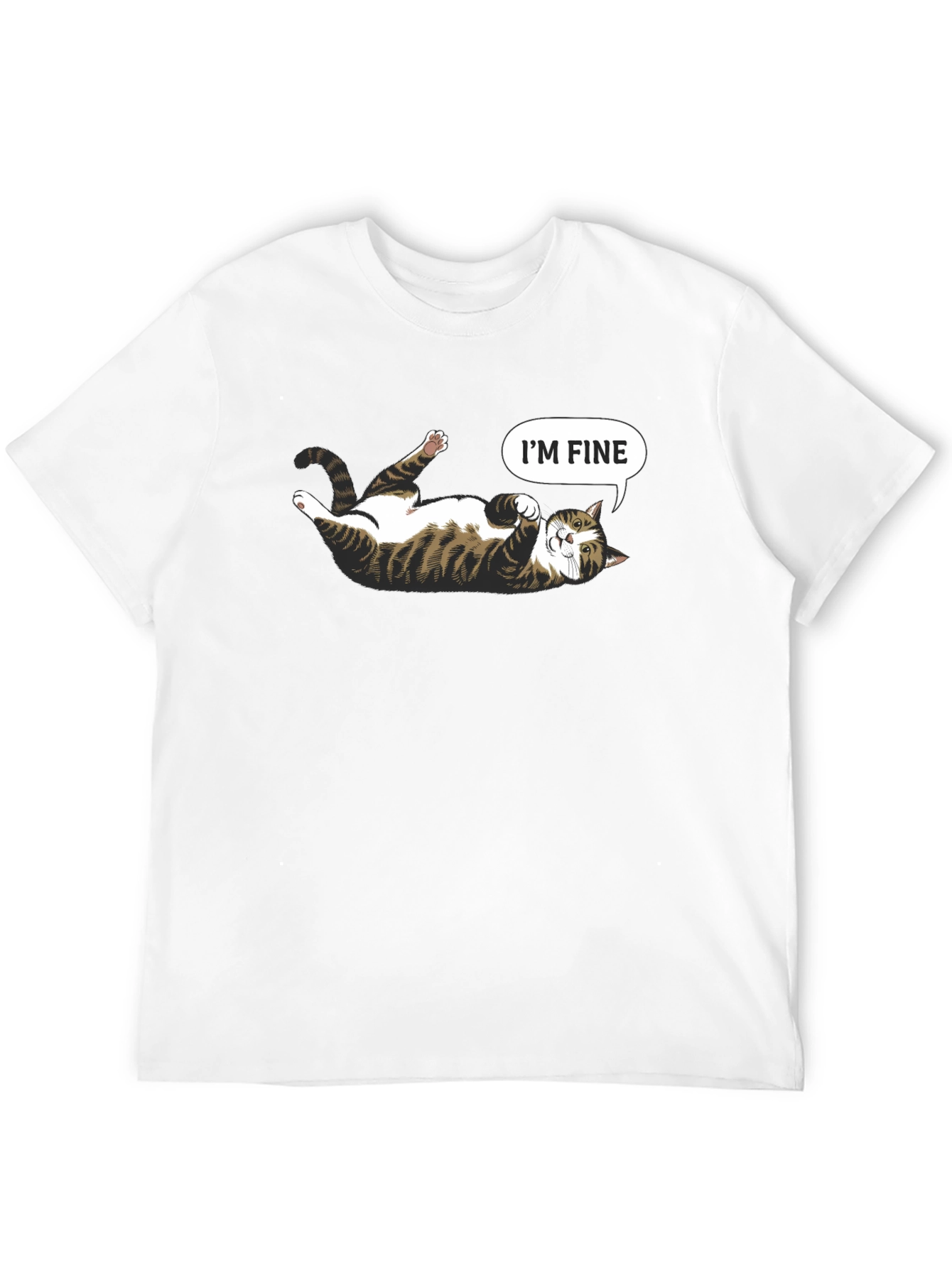 Funny Cat Graphic Tee - Im Fine T-Shirt