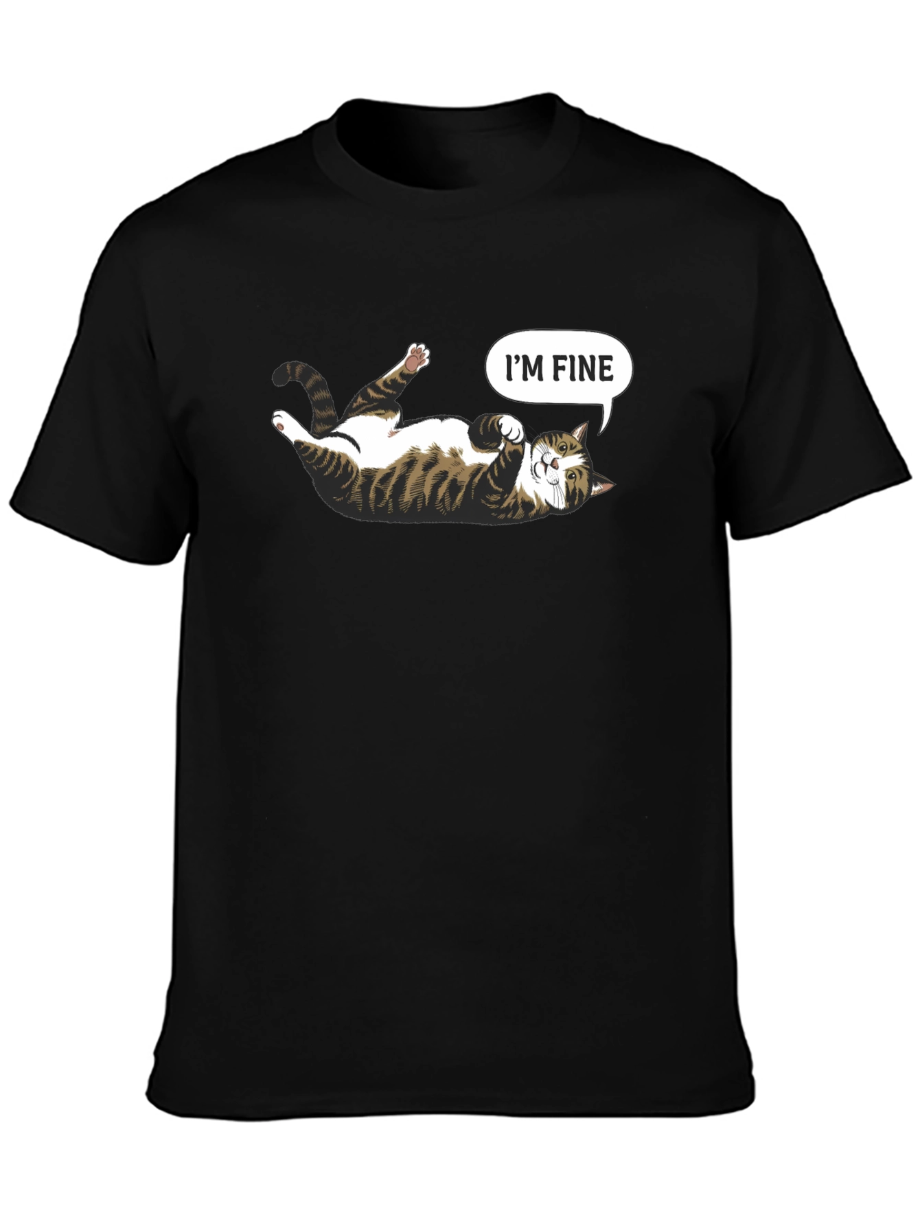 Funny Cat Graphic Tee - Im Fine T-Shirt