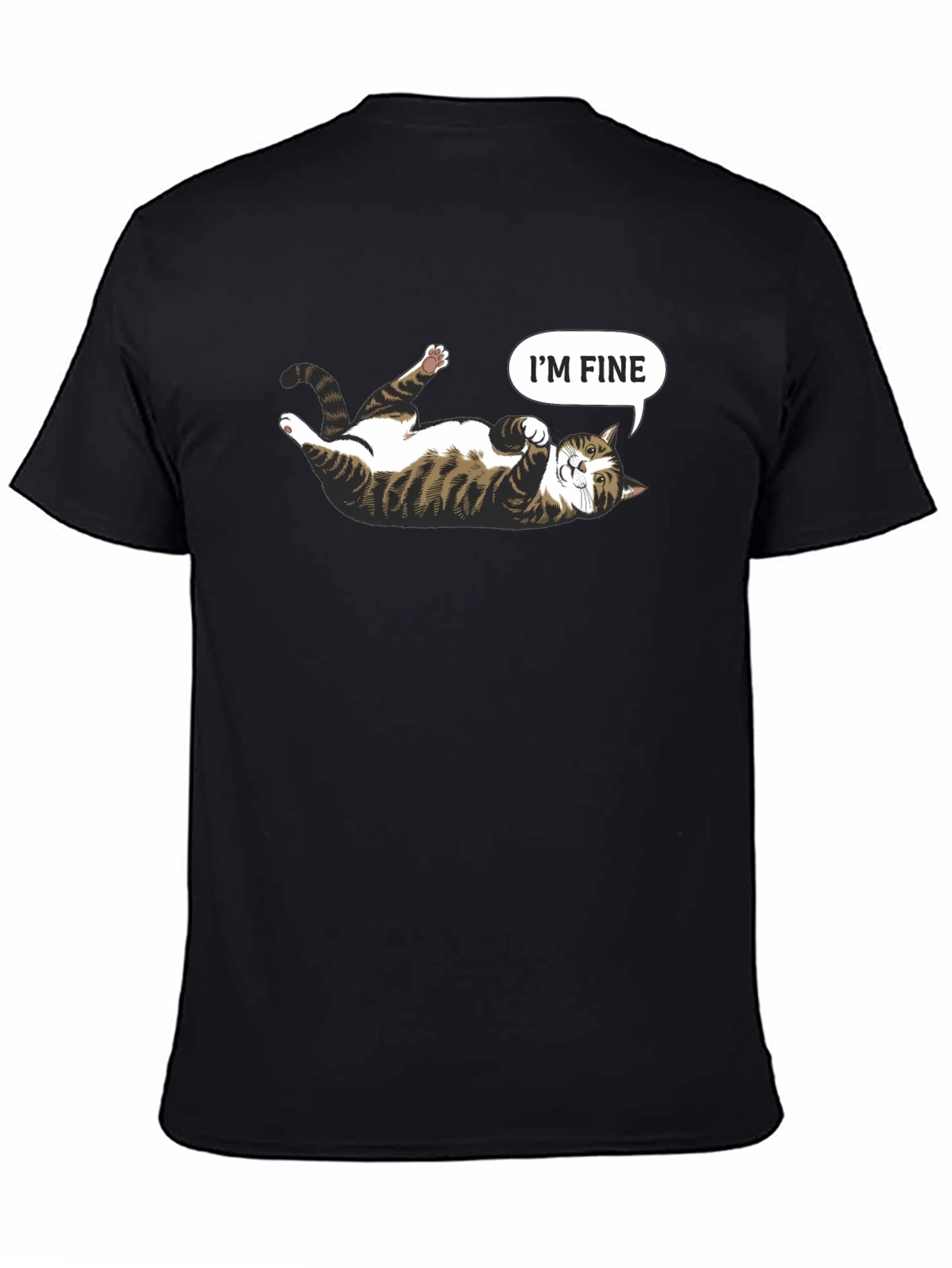 Funny Cat Graphic Tee - Im Fine T-Shirt