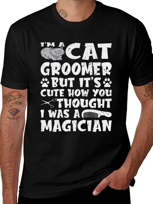Cat Groomer Magician T-Shirt Funny Pet Salon Gift