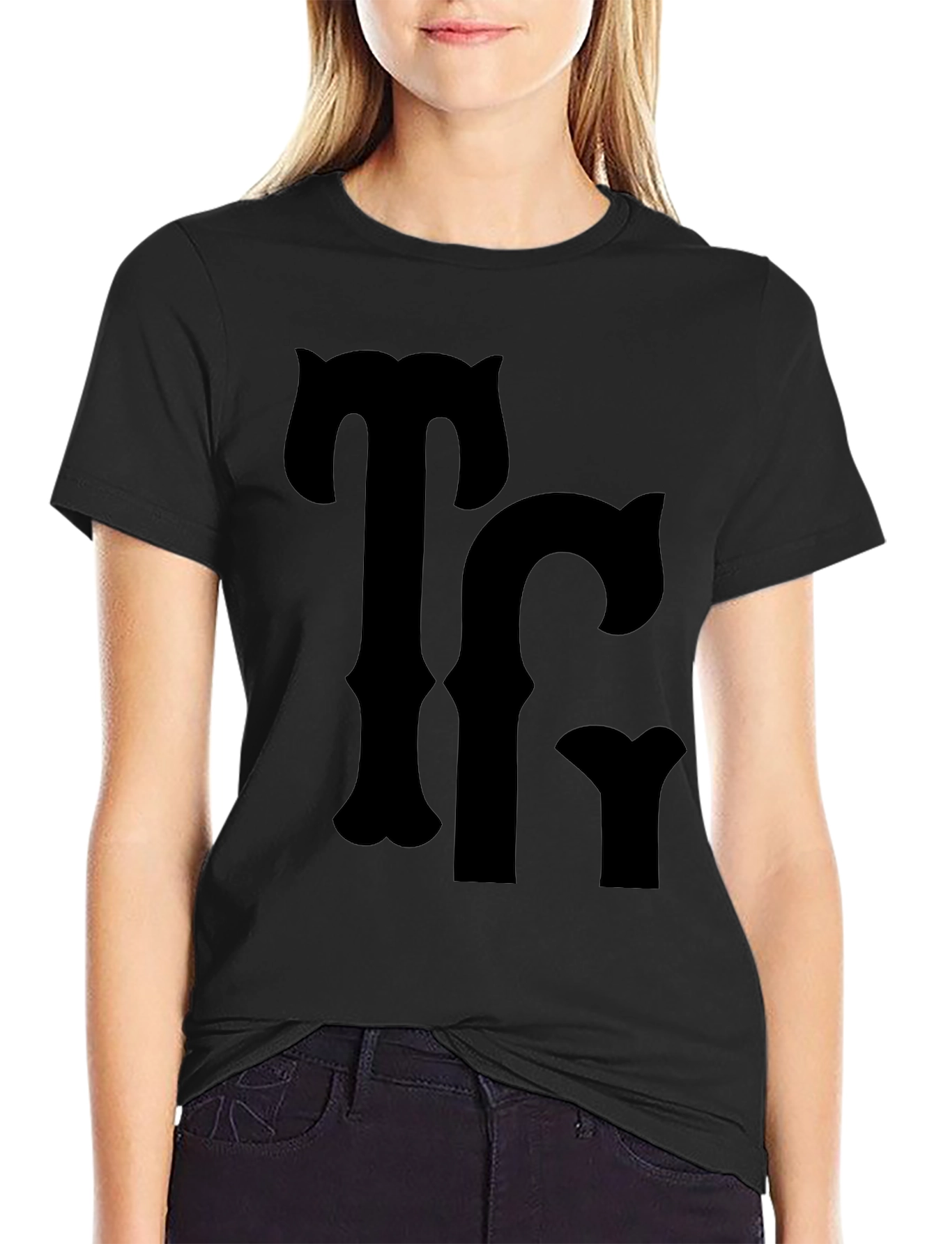 Bold Black T-Shirt with TC Graphic
