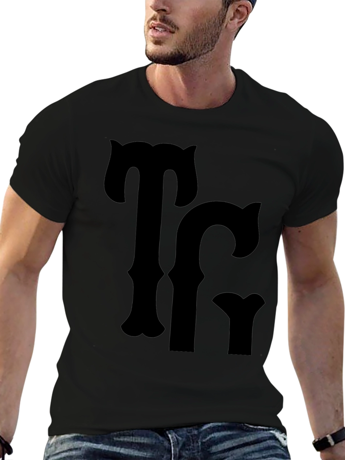 Bold Black T-Shirt with TC Graphic