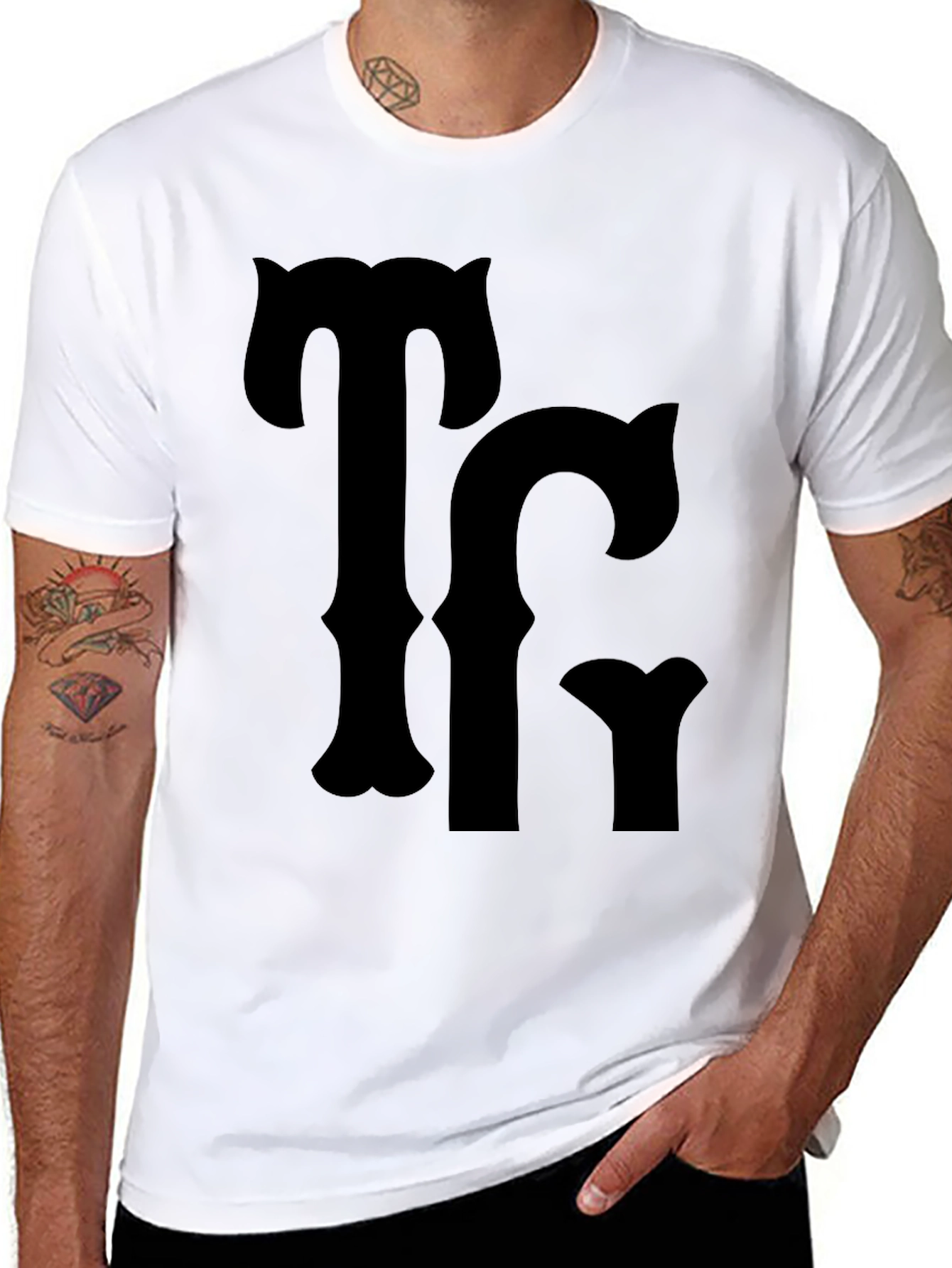 Bold Black T-Shirt with TC Graphic
