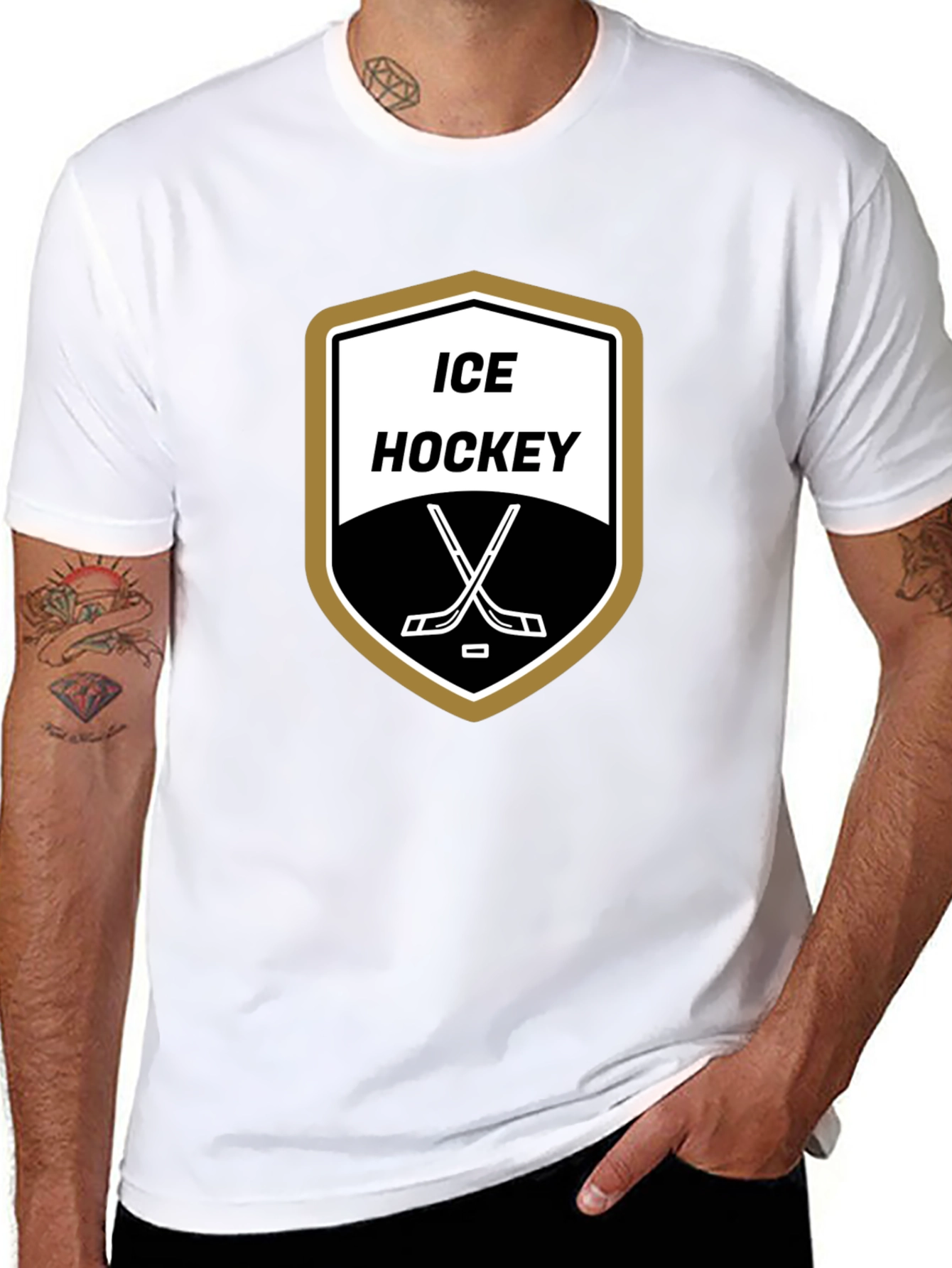 Ice Hockey T-Shirt - Classic Shield Design