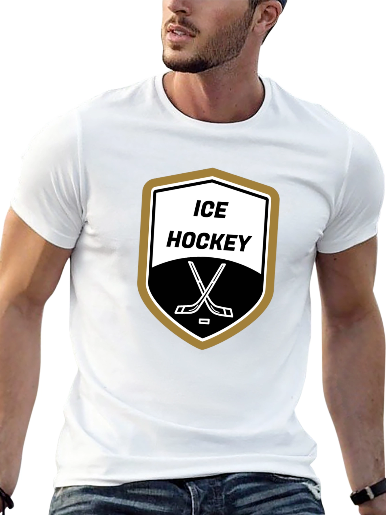 Ice Hockey T-Shirt - Classic Shield Design