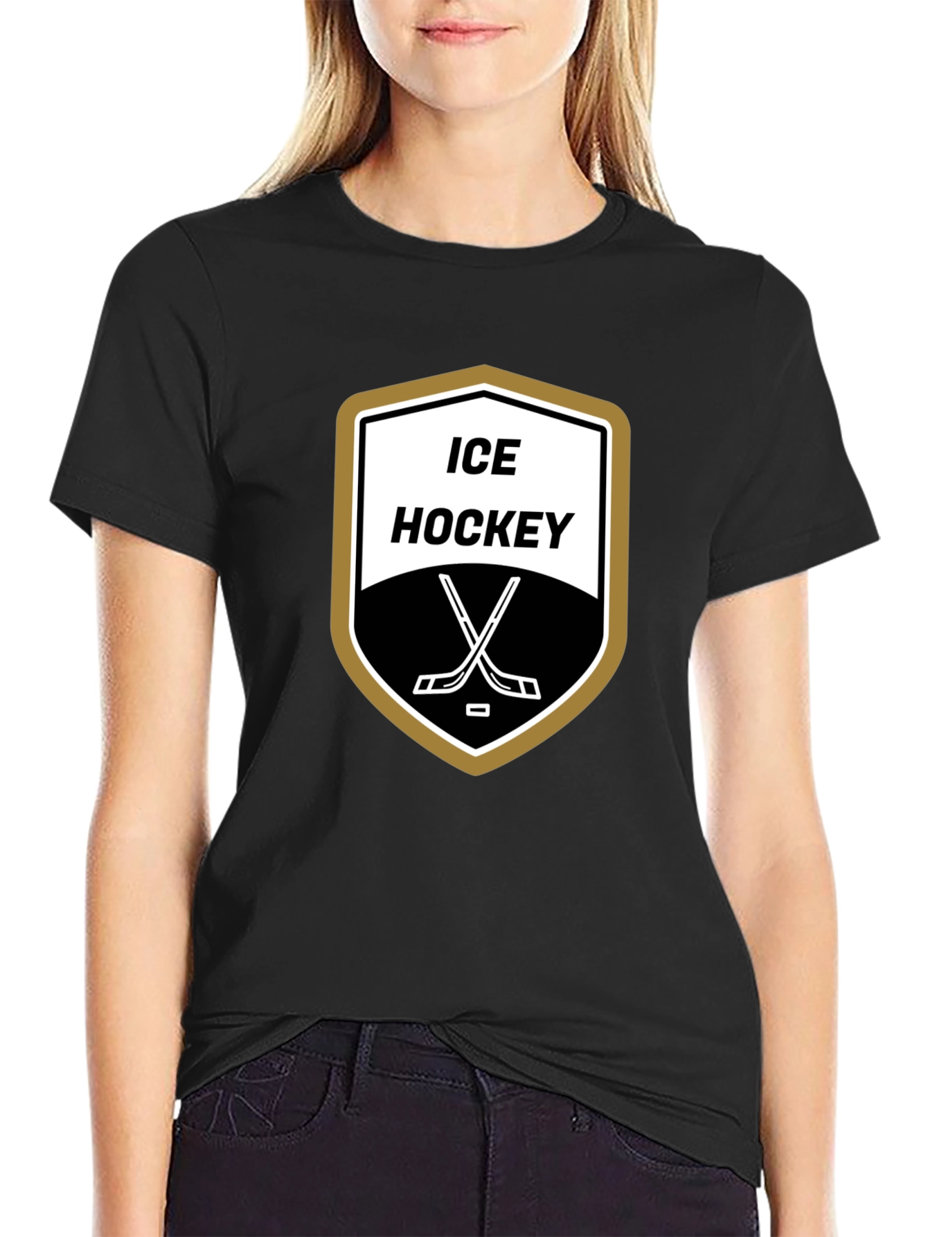 Ice Hockey T-Shirt - Classic Shield Design