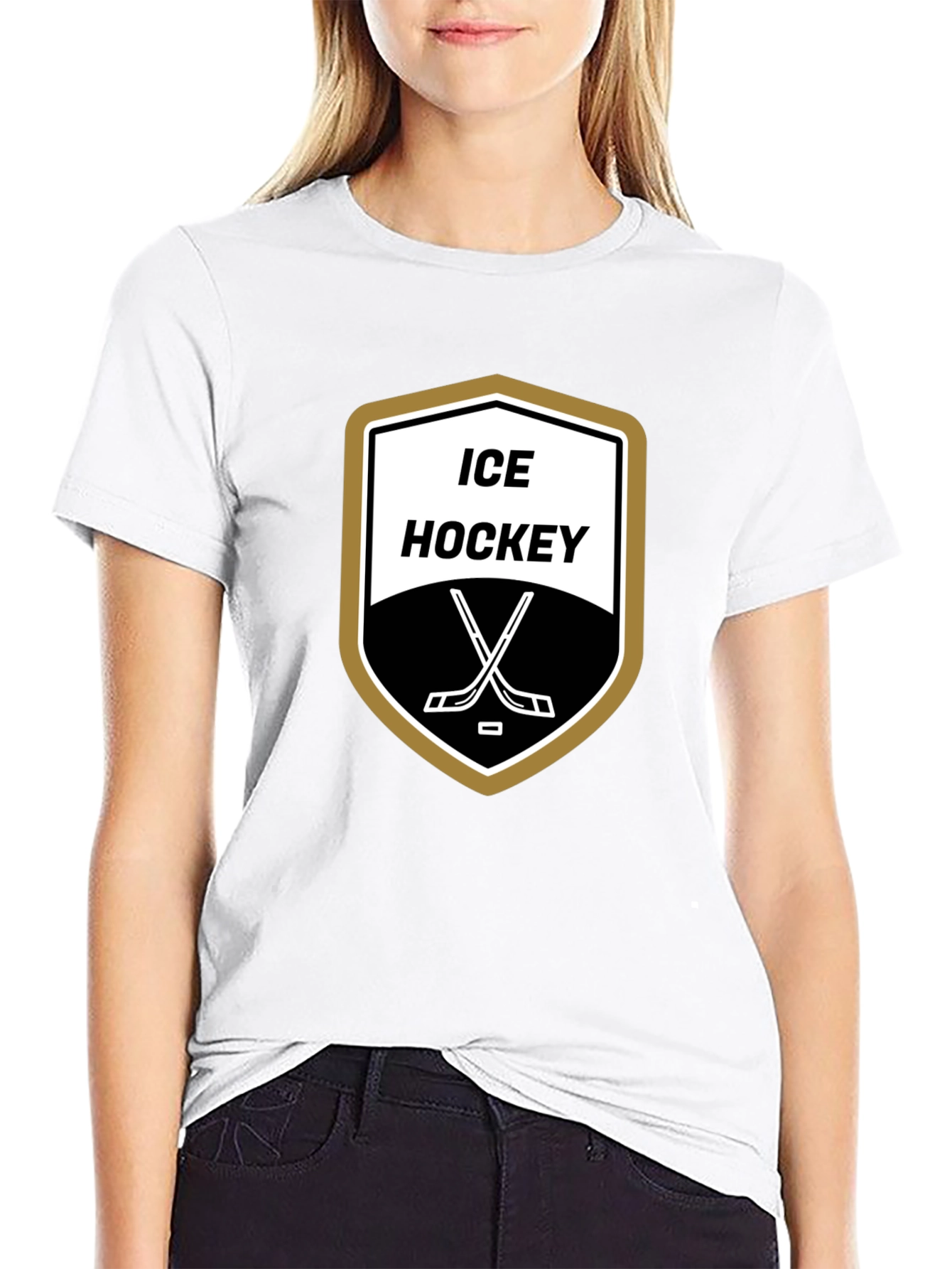 Ice Hockey T-Shirt - Classic Shield Design