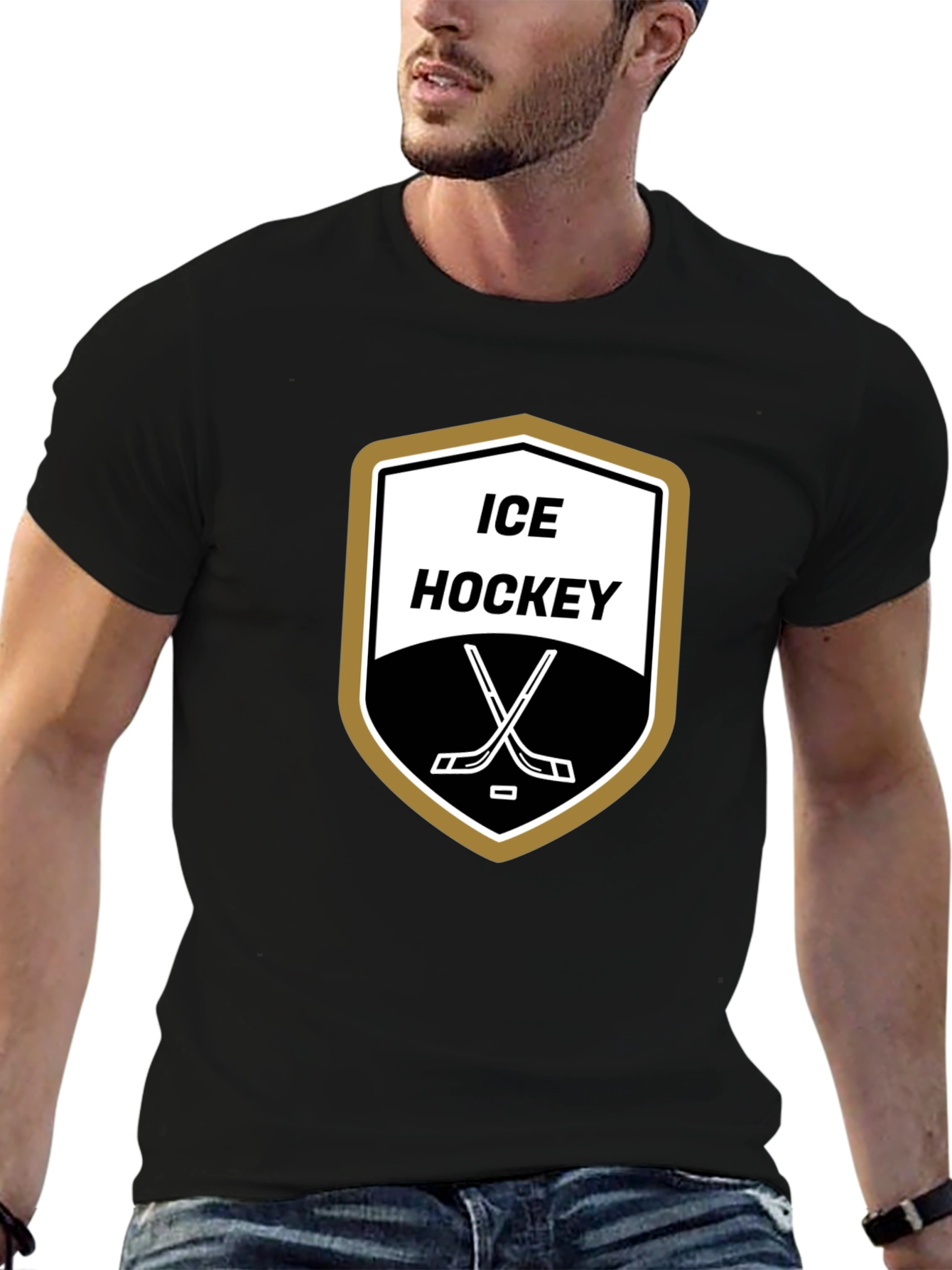 Ice Hockey T-Shirt - Classic Shield Design