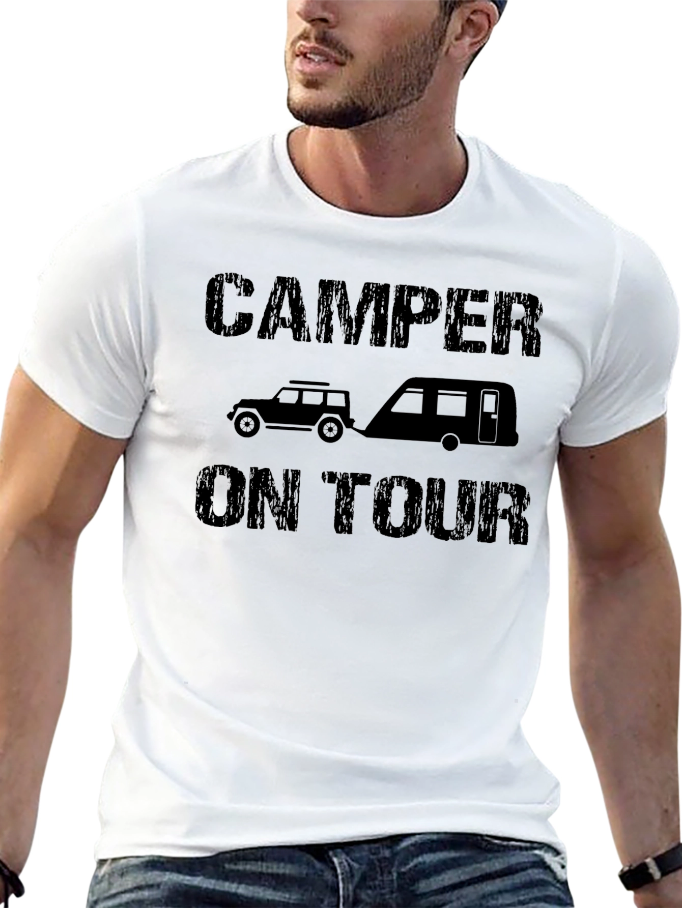 Camper on Tour Black Graphic Tee