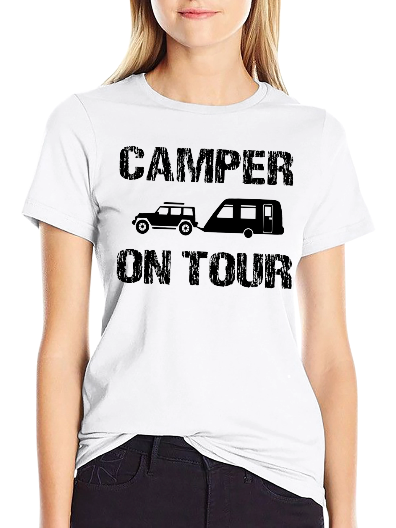 Camper on Tour Black Graphic Tee