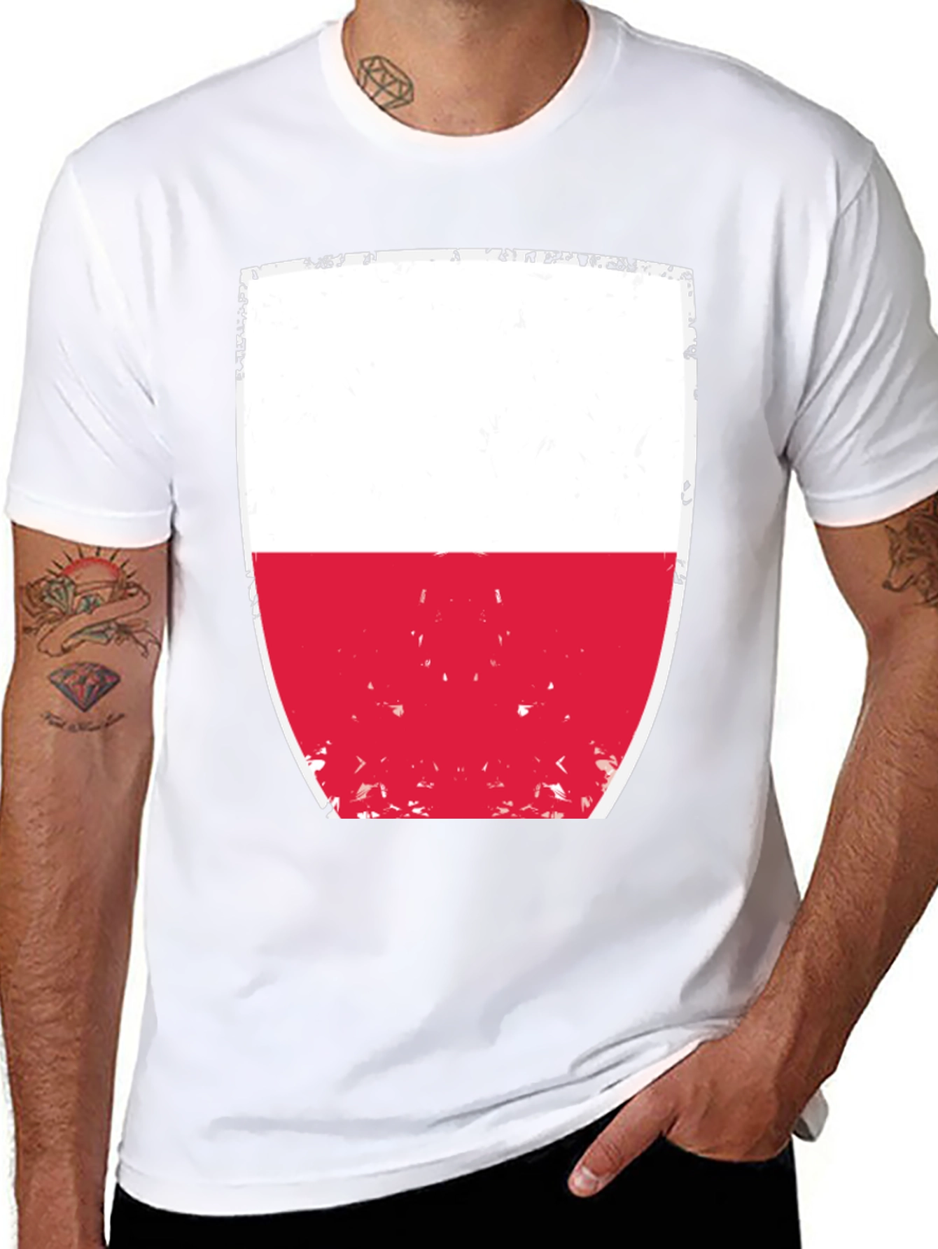 Poland Flag Graphic T-Shirt - Black Cotton Tee