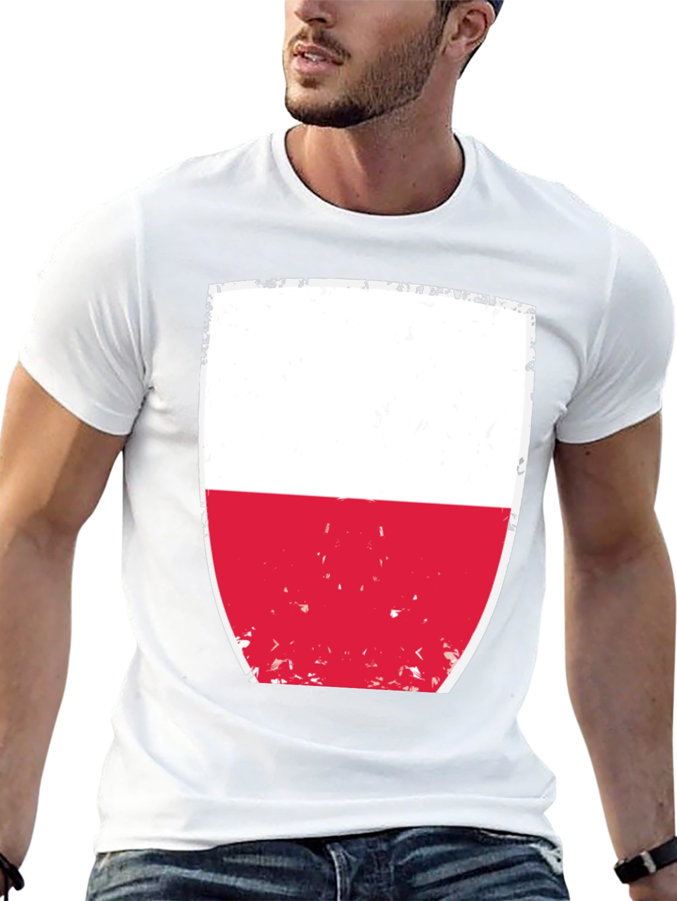 Poland Flag Graphic T-Shirt - Black Cotton Tee