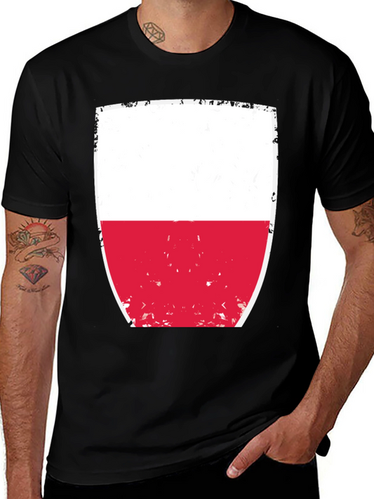 Poland Flag Graphic T-Shirt - Black Cotton Tee