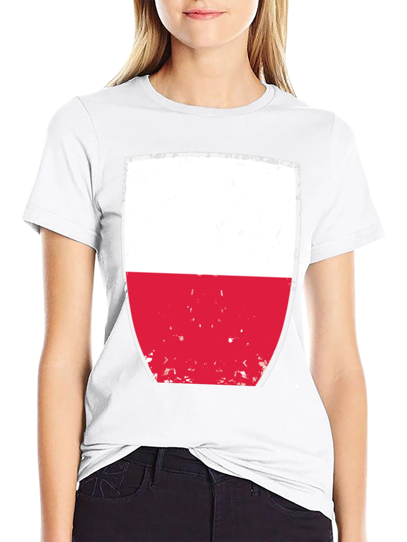 Poland Flag Graphic T-Shirt - Black Cotton Tee