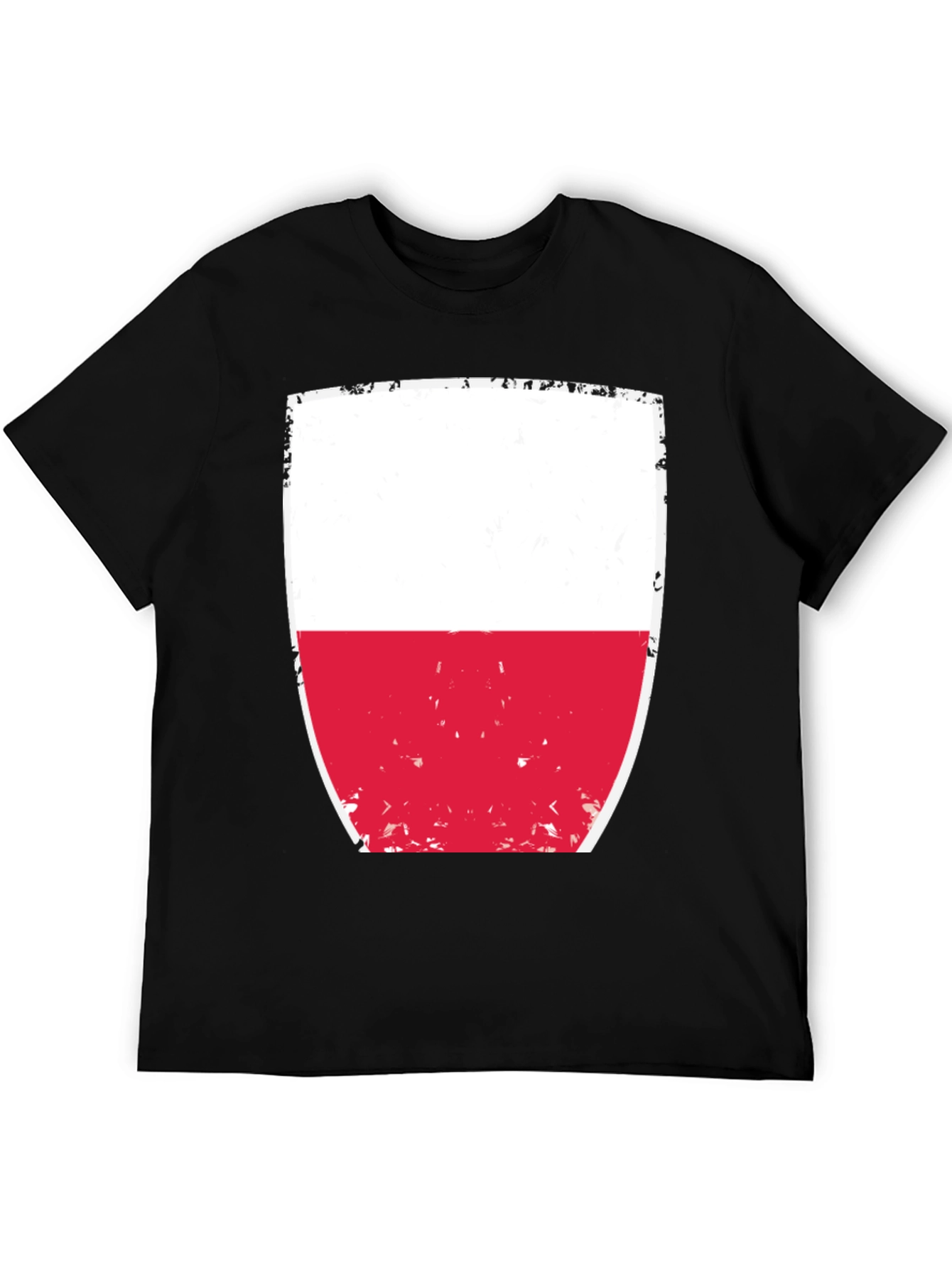 Poland Flag Graphic T-Shirt - Black Cotton Tee