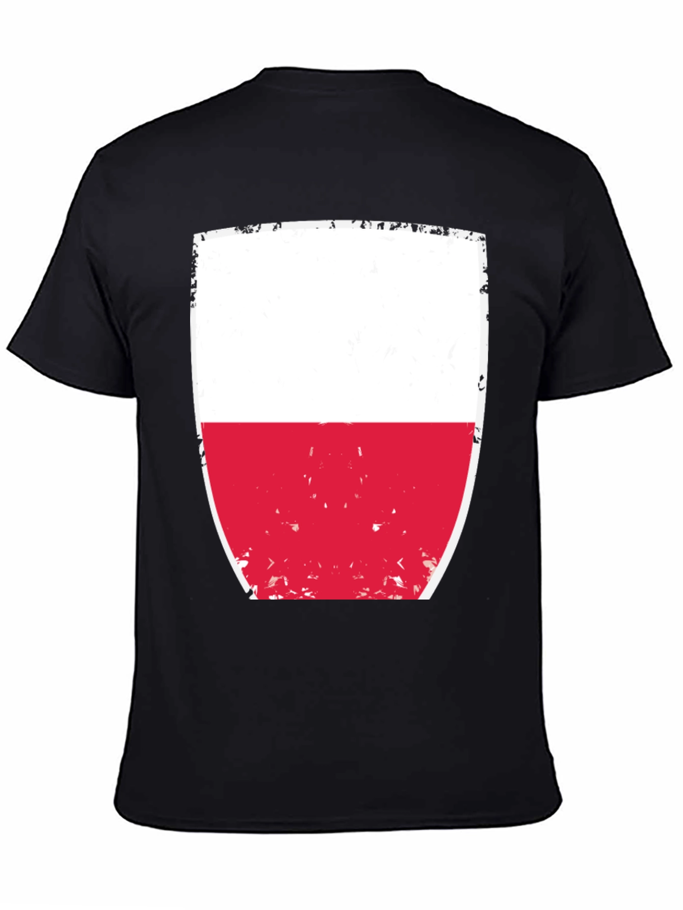 Poland Flag Graphic T-Shirt - Black Cotton Tee