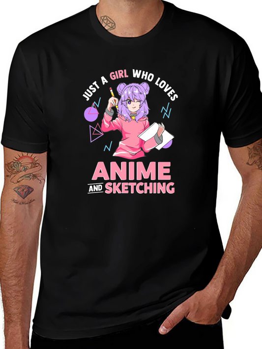 Anime and Sketching Girl T-Shirt